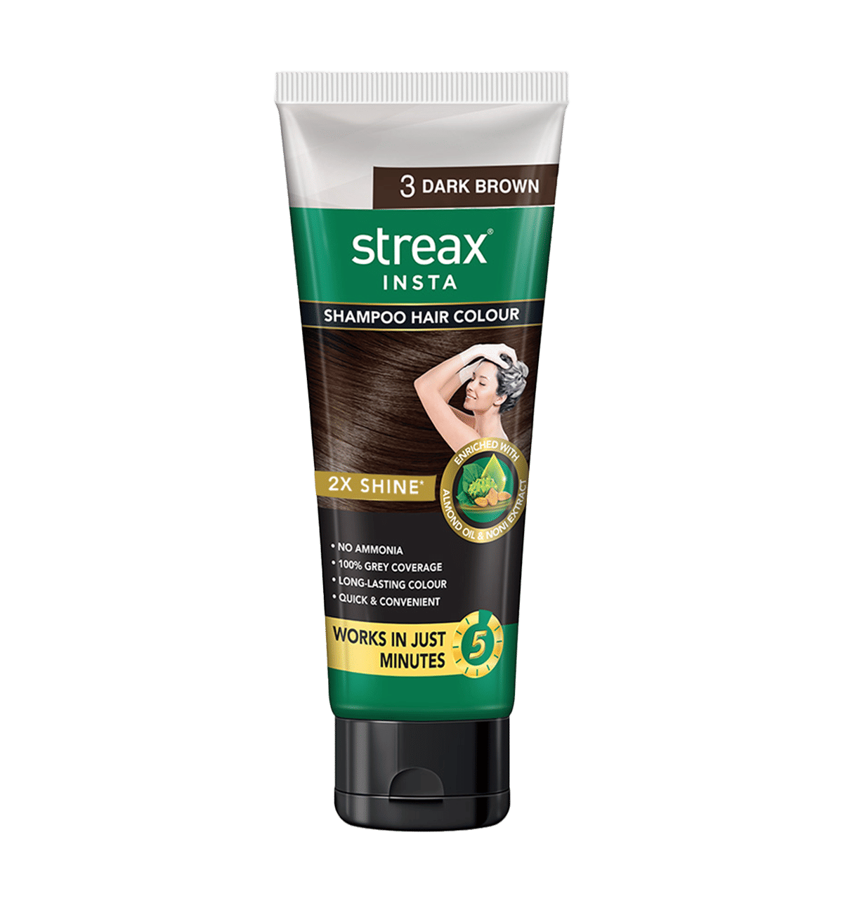 Buy Streax Insta Shampoo Hair Colour (Dark Brown, Easy DIY