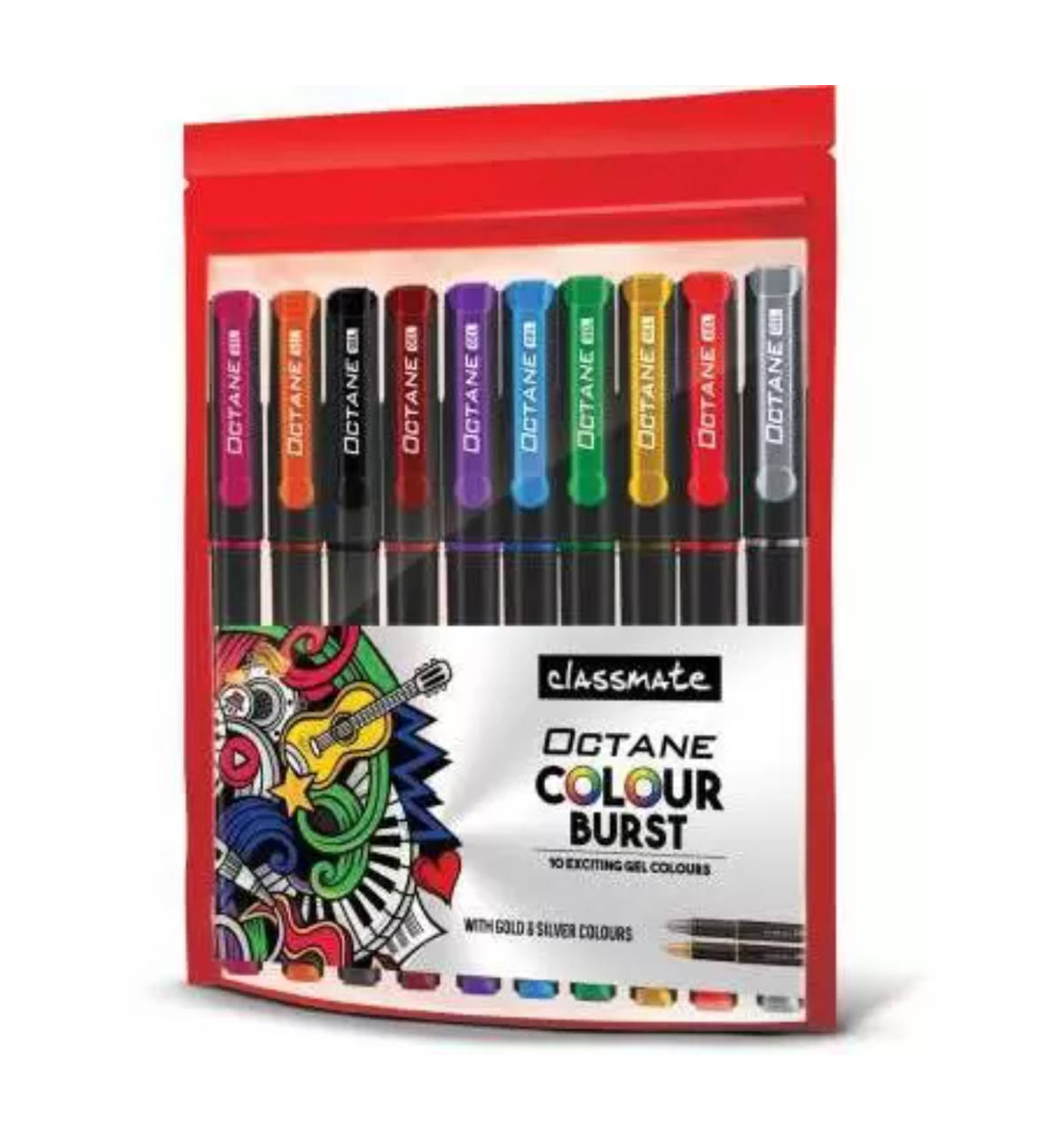 Ink Octane Gel Pen Set Classmate Octane Colour Burst Gel Pens 10