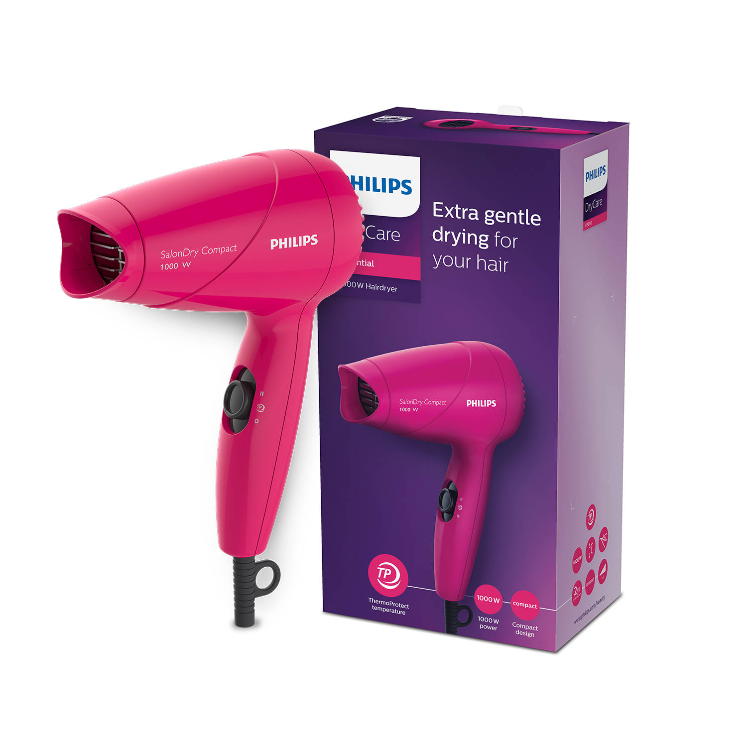 Buy Philips Philips HP8143 00 Hair Dryer 1000 Watts with 2 Heat Settings Compact Design and Narrow Concentrator Pink 1 Piece Online At Rs. 1095 Instant Delivery