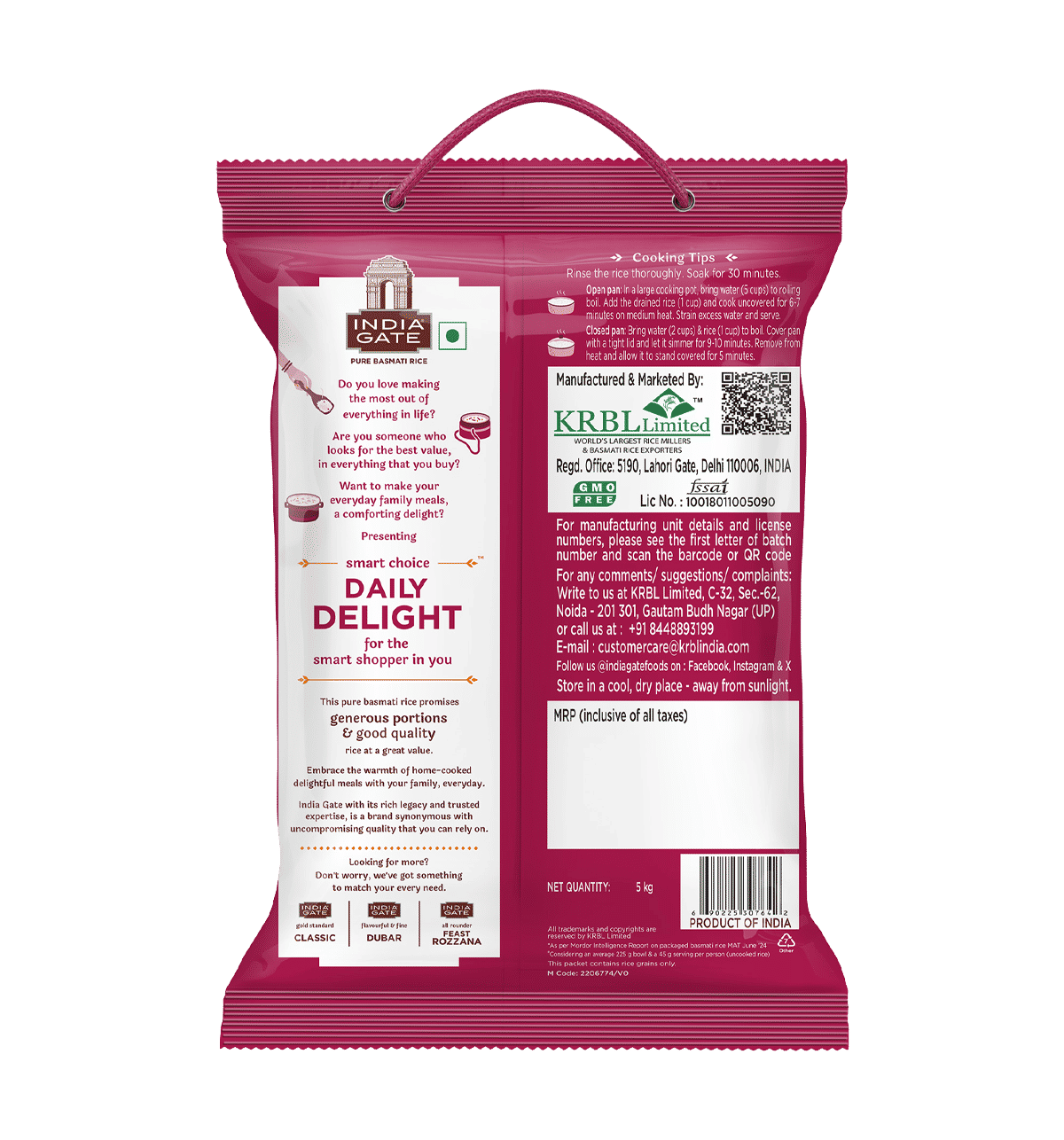 India Gate Daily Delight Basmati Rice 5kg - Image 2