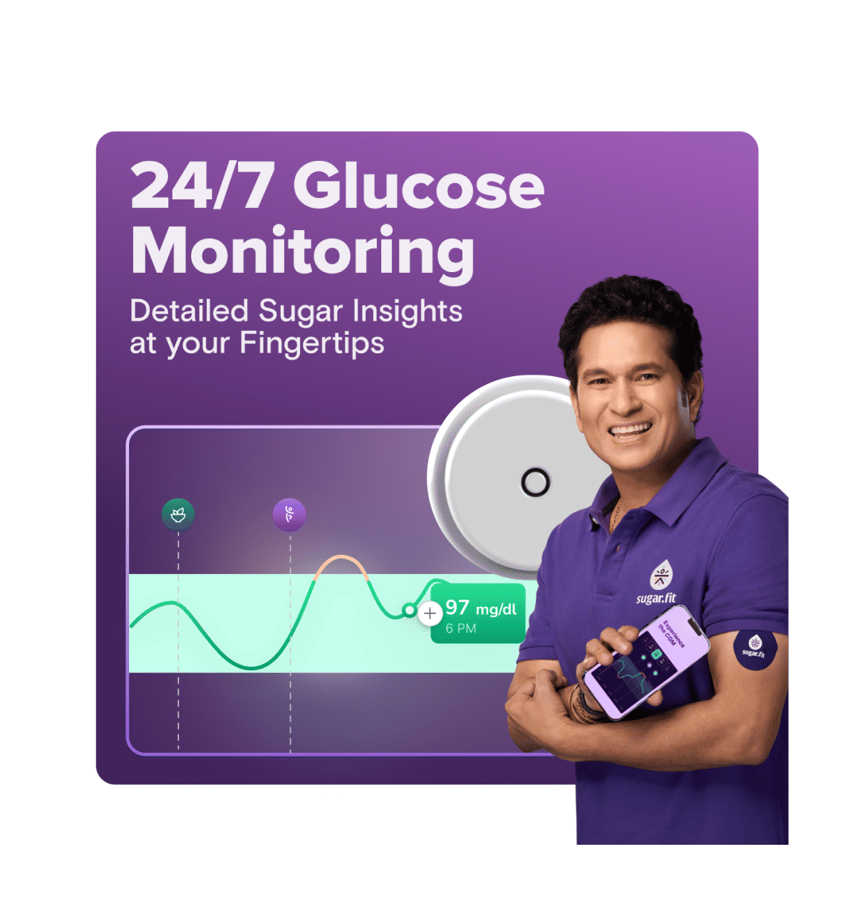 Buy Sugar.fit Smart Glucose Monitoring (White) undefined Online At Rs ...