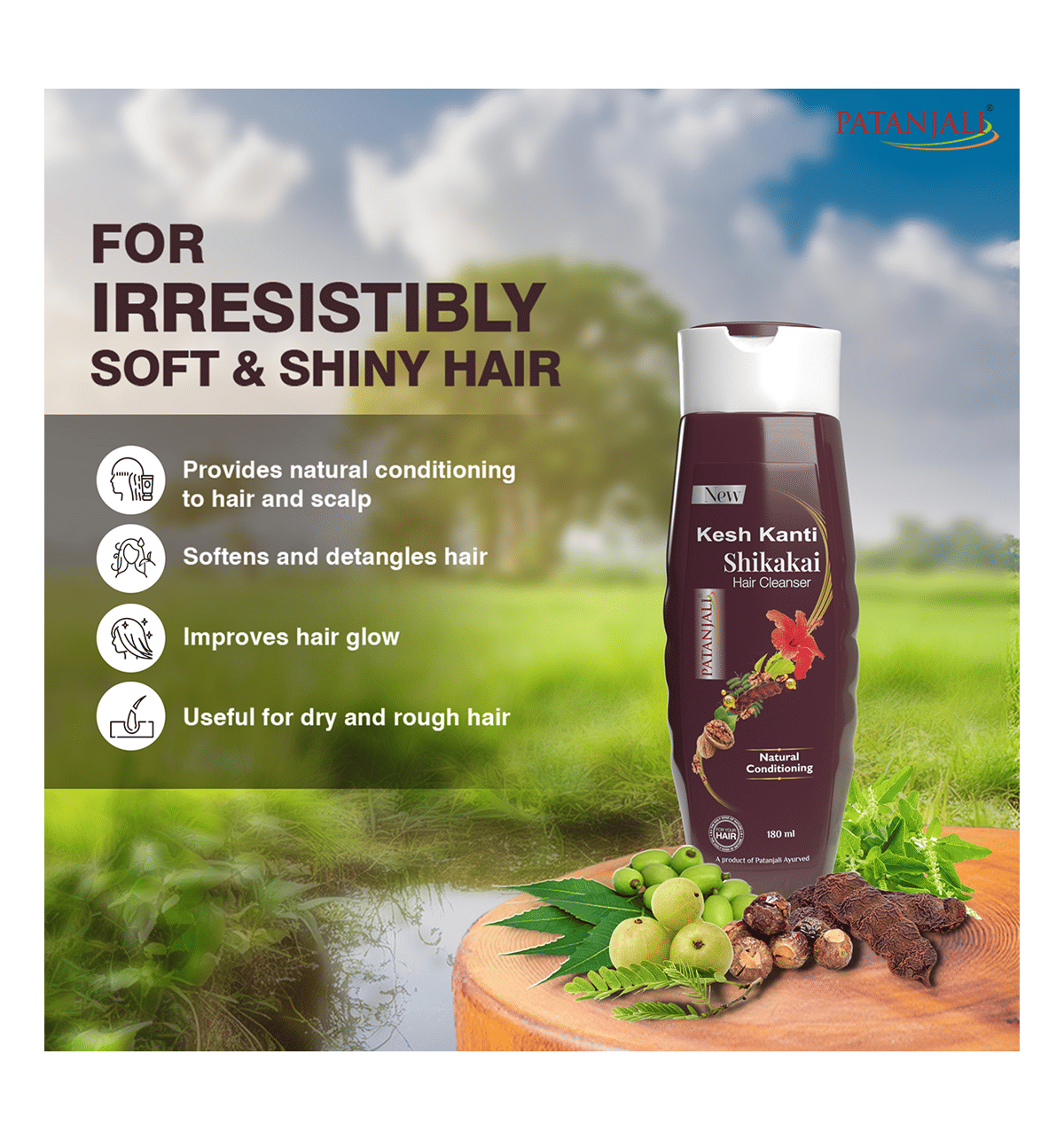 Buy Patanjali Kesh Kanti Shikakai Shampoo Online (180 ml) At Best