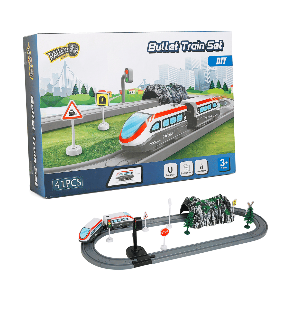 Buy Ralleyz Electric Train Set, 41 Pieces, Multicolour, 3Y+ Online