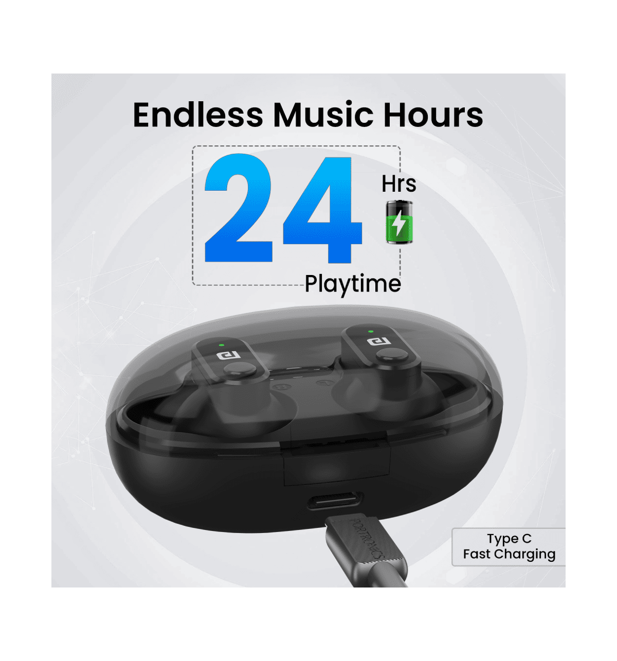 Portronics Harmonics Twins S16 Black TWS Earbuds - Image 5