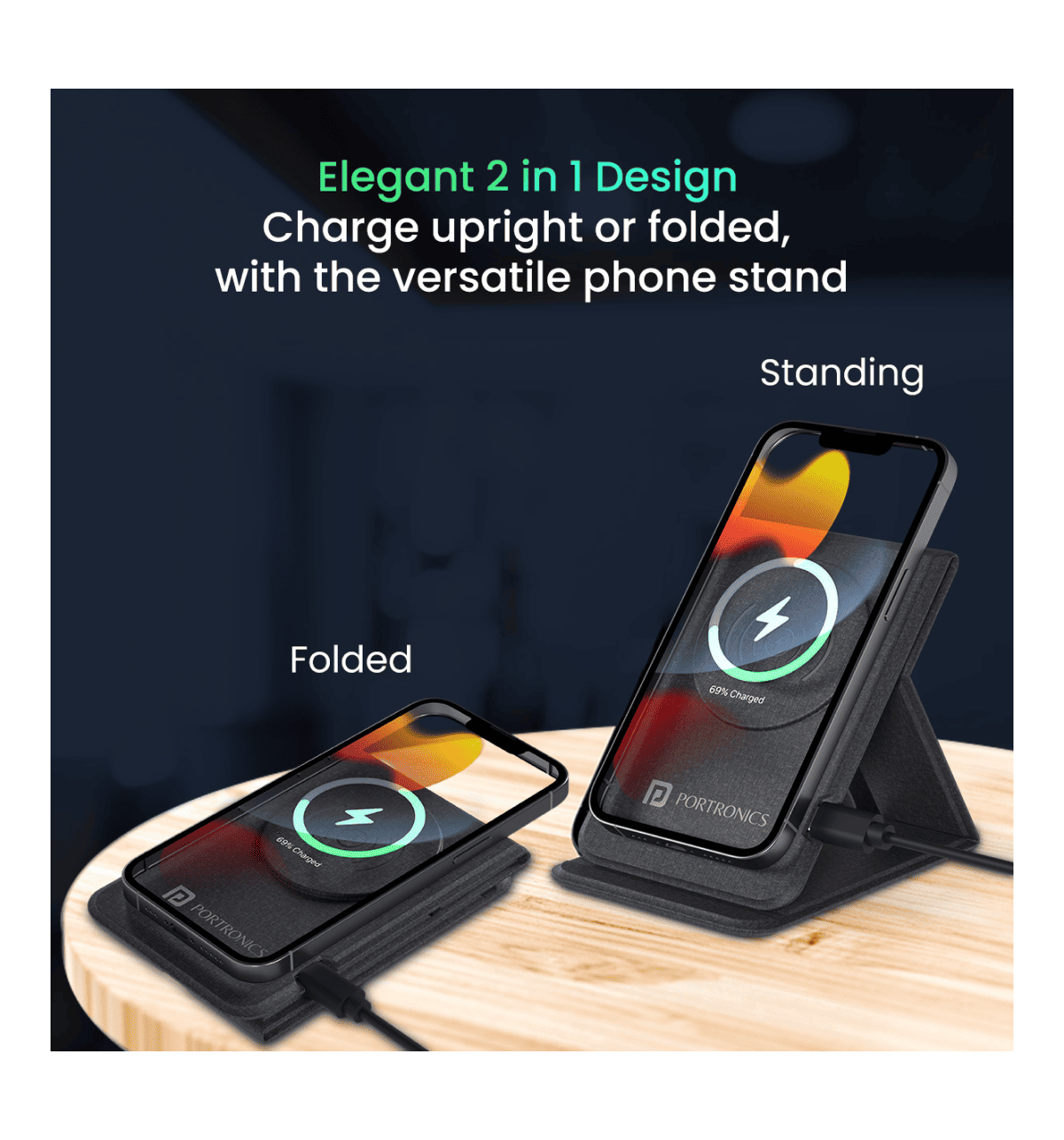 Portronics Iphone Wireless Charging Stand Buy Portronics Freedom