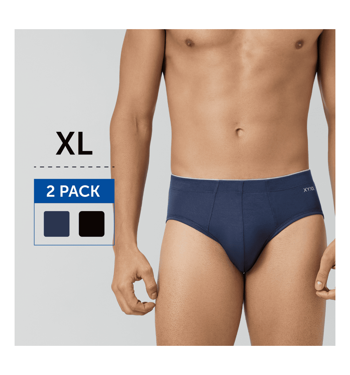 Buy XYXX Men Modal Solid Uno Brief for Men (Dress Blue + Black