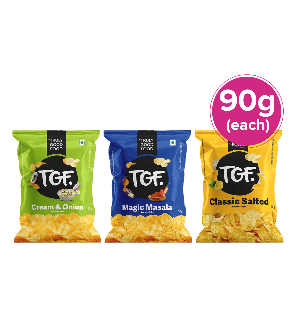 Buy TGF TGF Cream And Onion Potato Chips & Magic Masala Potato Chips