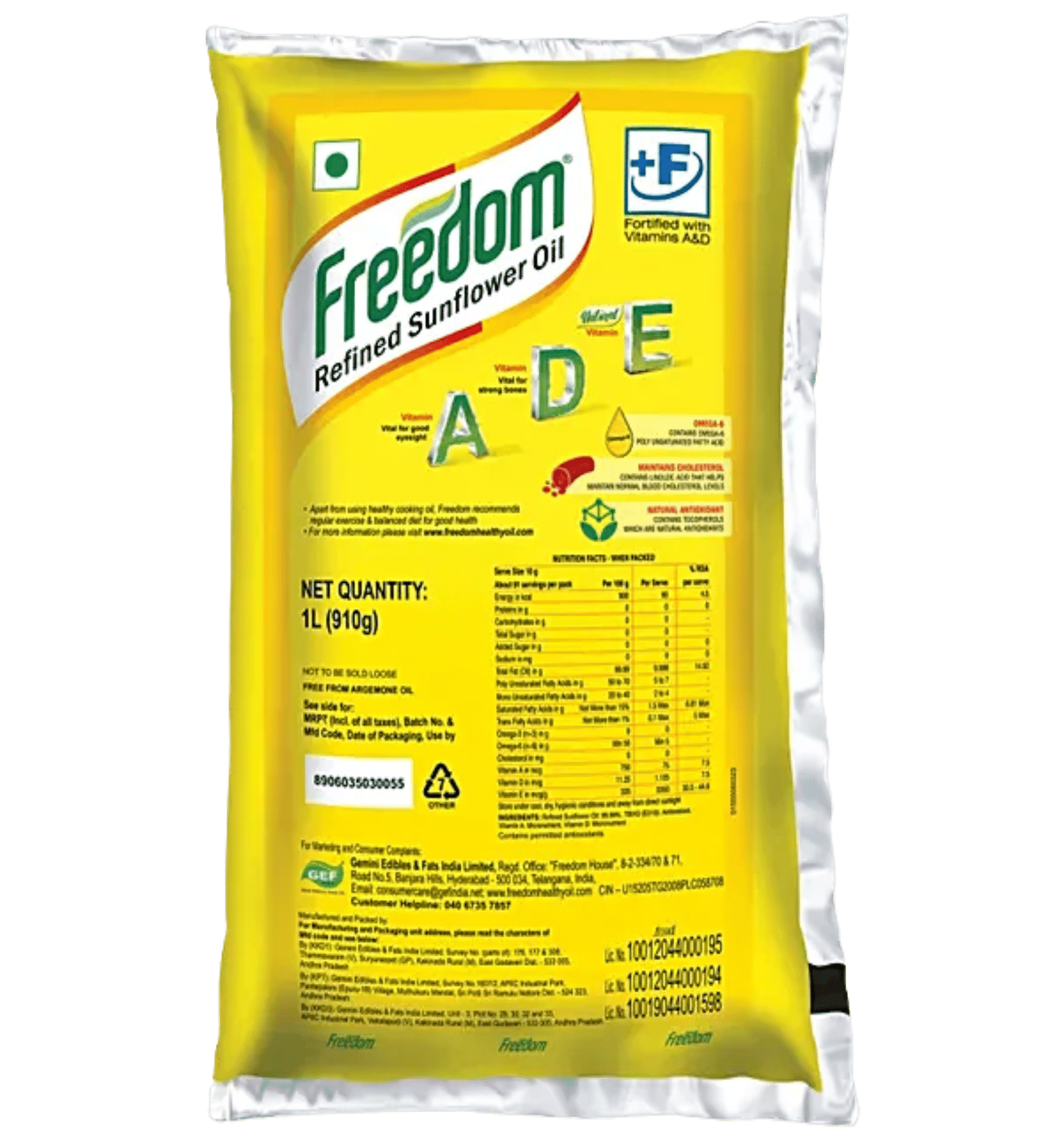 Freedom Refined Sunflower Oil 1 L - Image 6