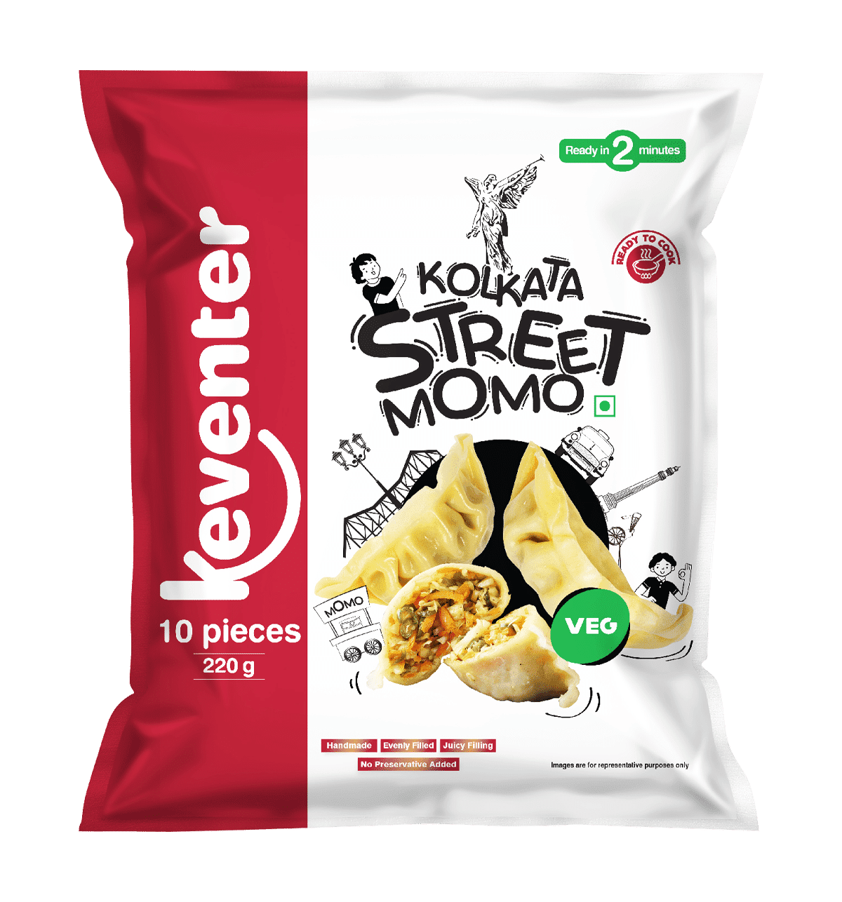 Buy Keventer Street Veg Momo Online (220 g) At Best Price