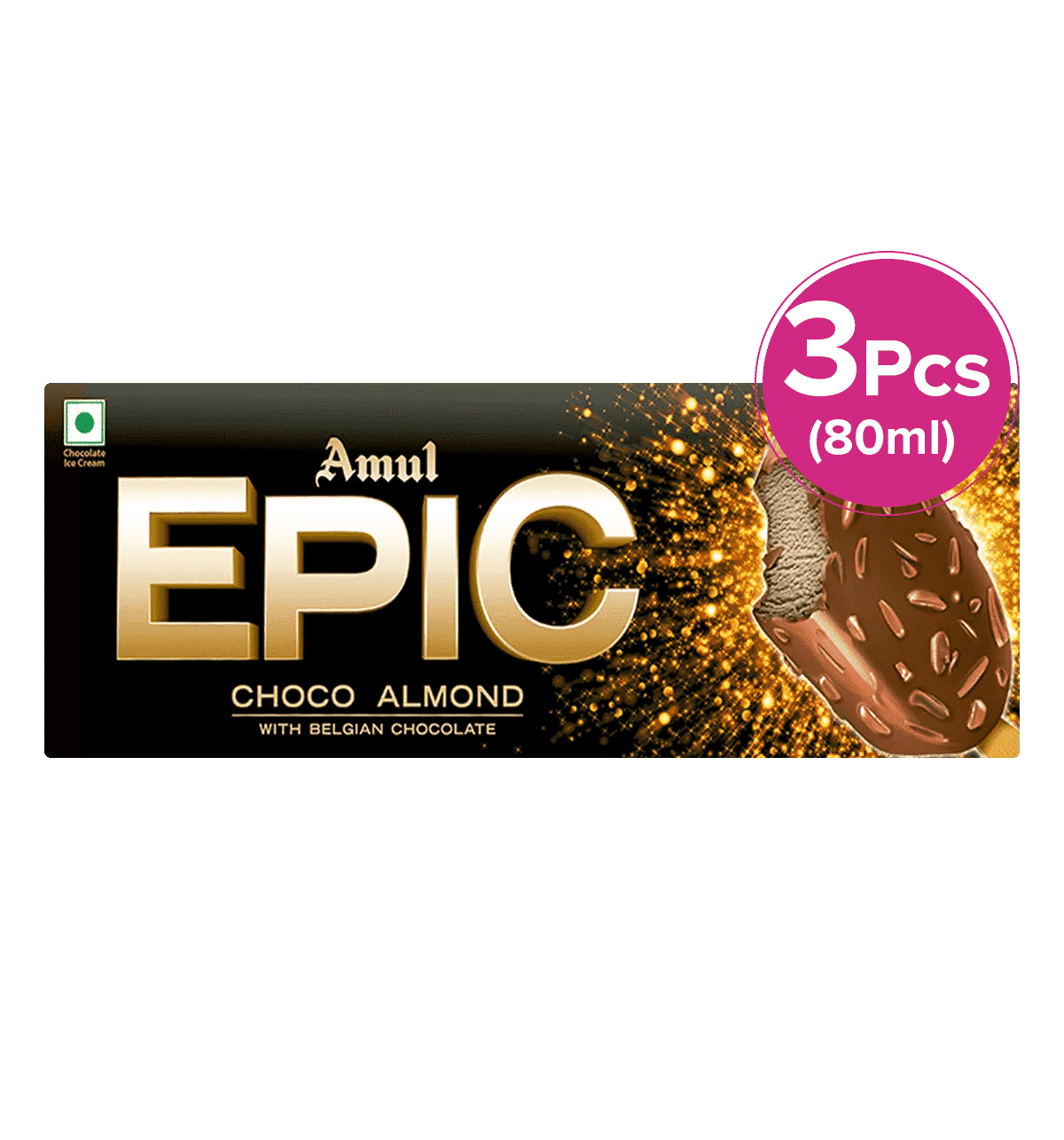Buy Amul Amul Epic Choco Almond Ice Cream Box 2 pieces Online At Rs
