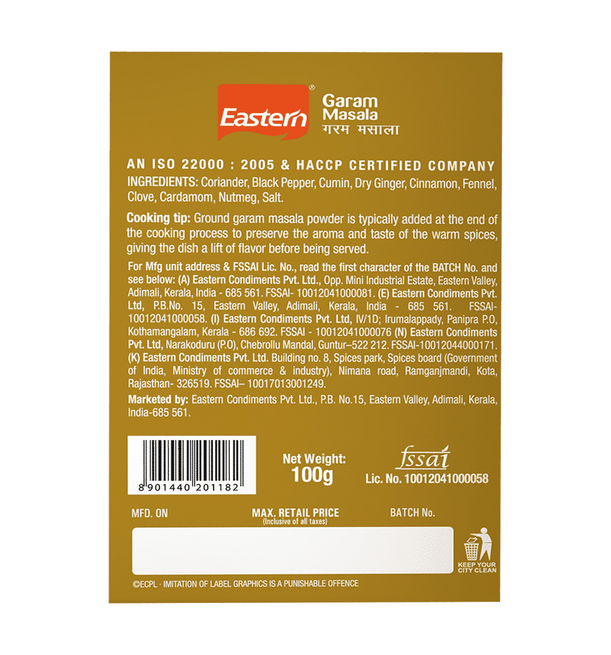 Buy Eastern Garam Masala Powder Online (100 g) At Best Price