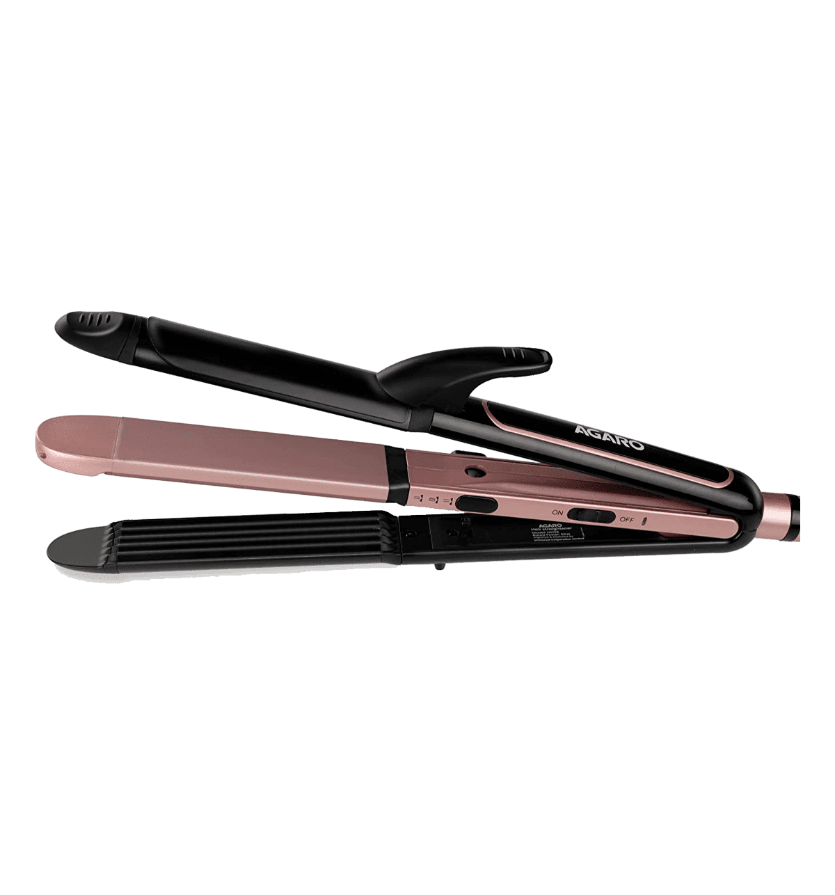 Buy Agaro Agaro HS1119 3 in 1 Hair Straightener 200 C Max Temperature for Straightening Curling and Crimping Multicolor 1 Piece Online At Rs. 2199 Instant Delivery