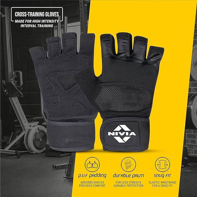 Nivia Enduro Men's Gym Gloves with Wrist Support (Small) - Image 3