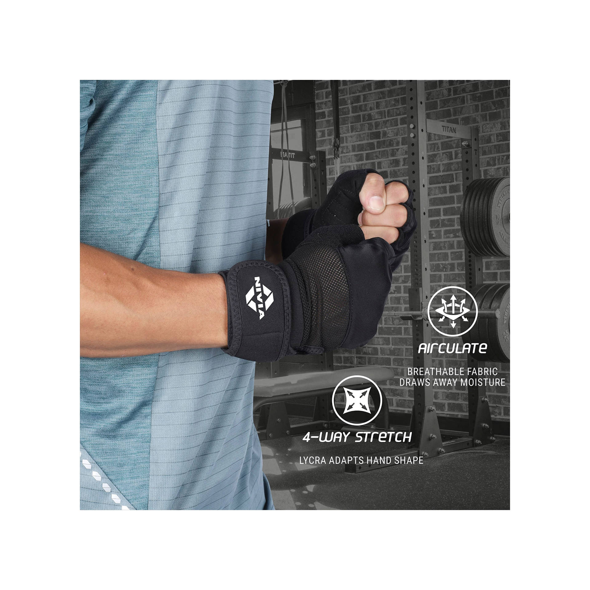 Nivia Enduro Men's Gym Gloves with Wrist Support (Small) - Image 9
