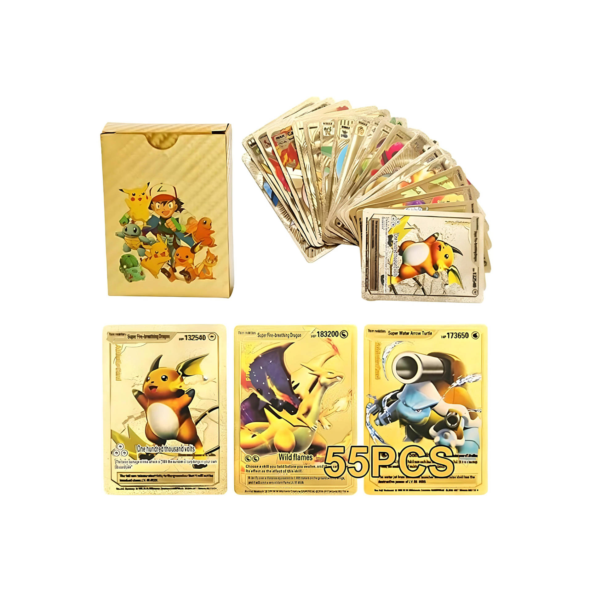Buy Awestuffs 55 Pcs Gold Foil Assorted Cards TCG Deck Box- V Series  (Silver) Online () At Best Price