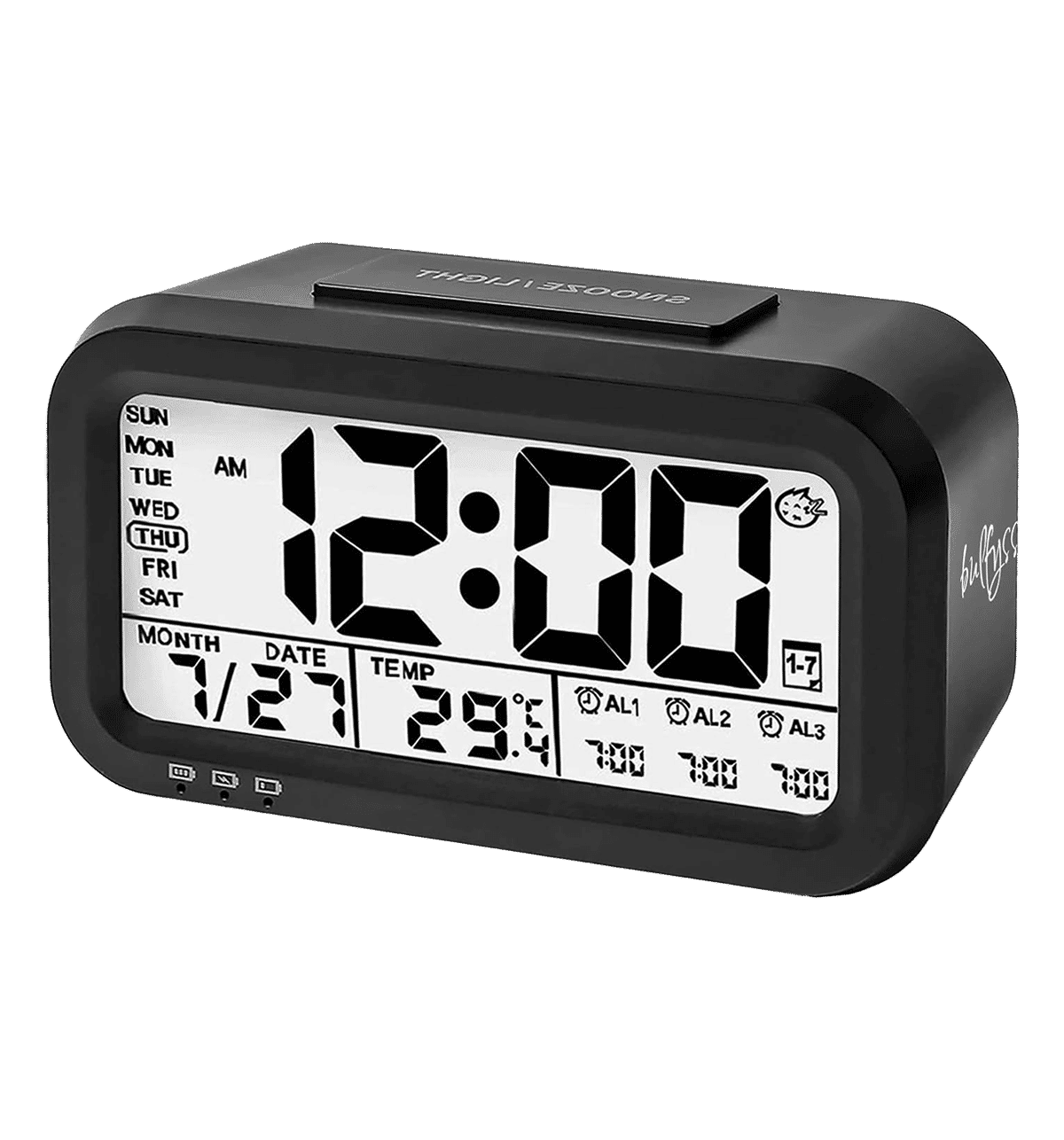 Buy Bulfyss Bulfyss USB Rechargeable Digital Alarm Clock Date Temperature with LCD Display 1 Piece Online At Rs. 2999 Instant Delivery