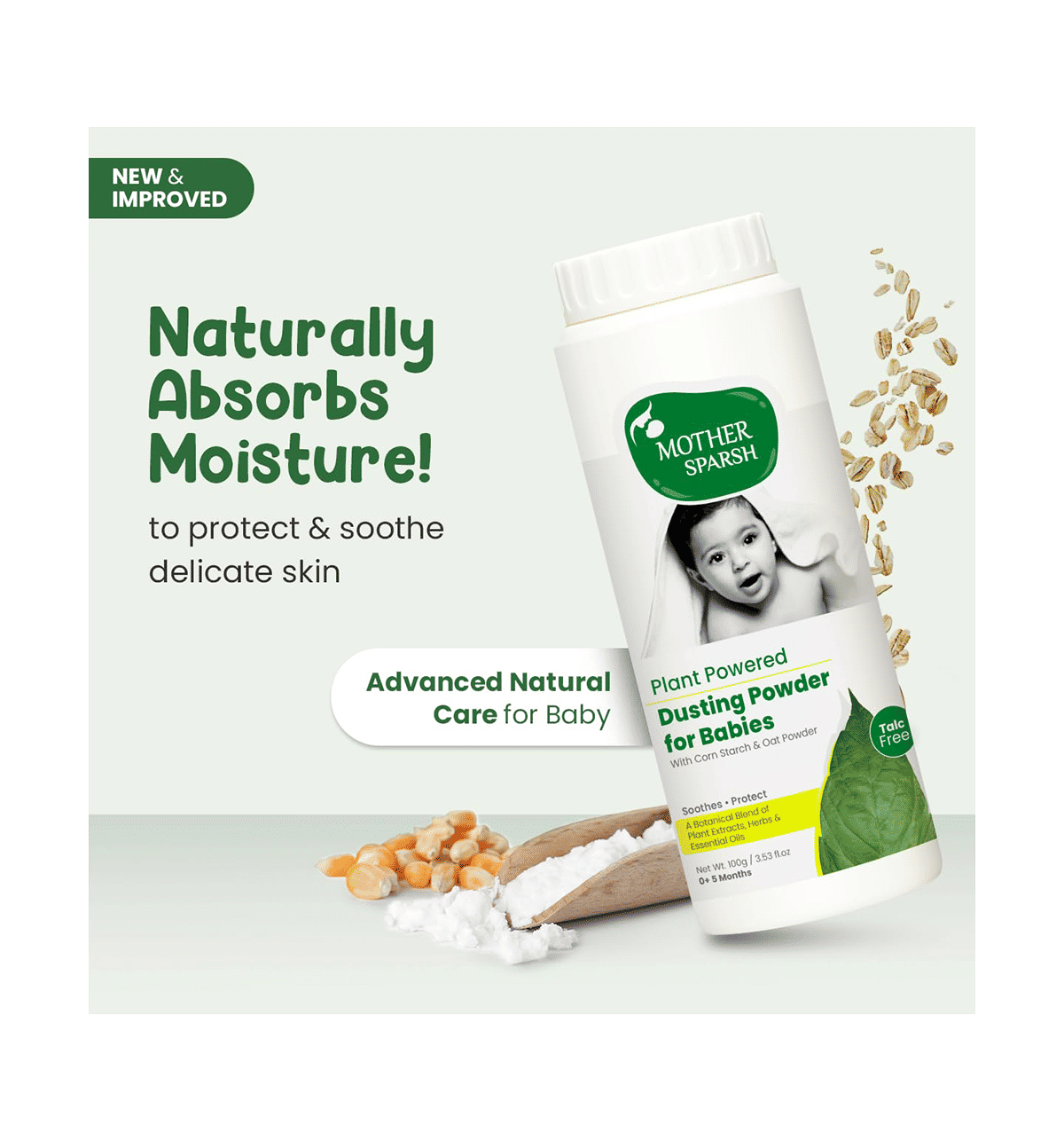 Mother Sparsh Baby Talc-Free Natural Dusting Powder For Babies - 100 Gm Online In India, Buy At Best Price From - 2833634
