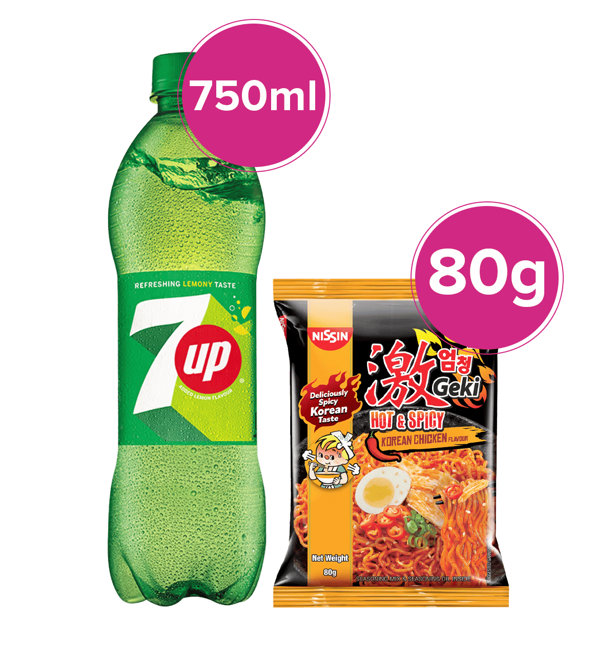 Buy 7 Up Soft Drink Bottle 1 x 750_ml & Nissin Geki Hot & Spicy