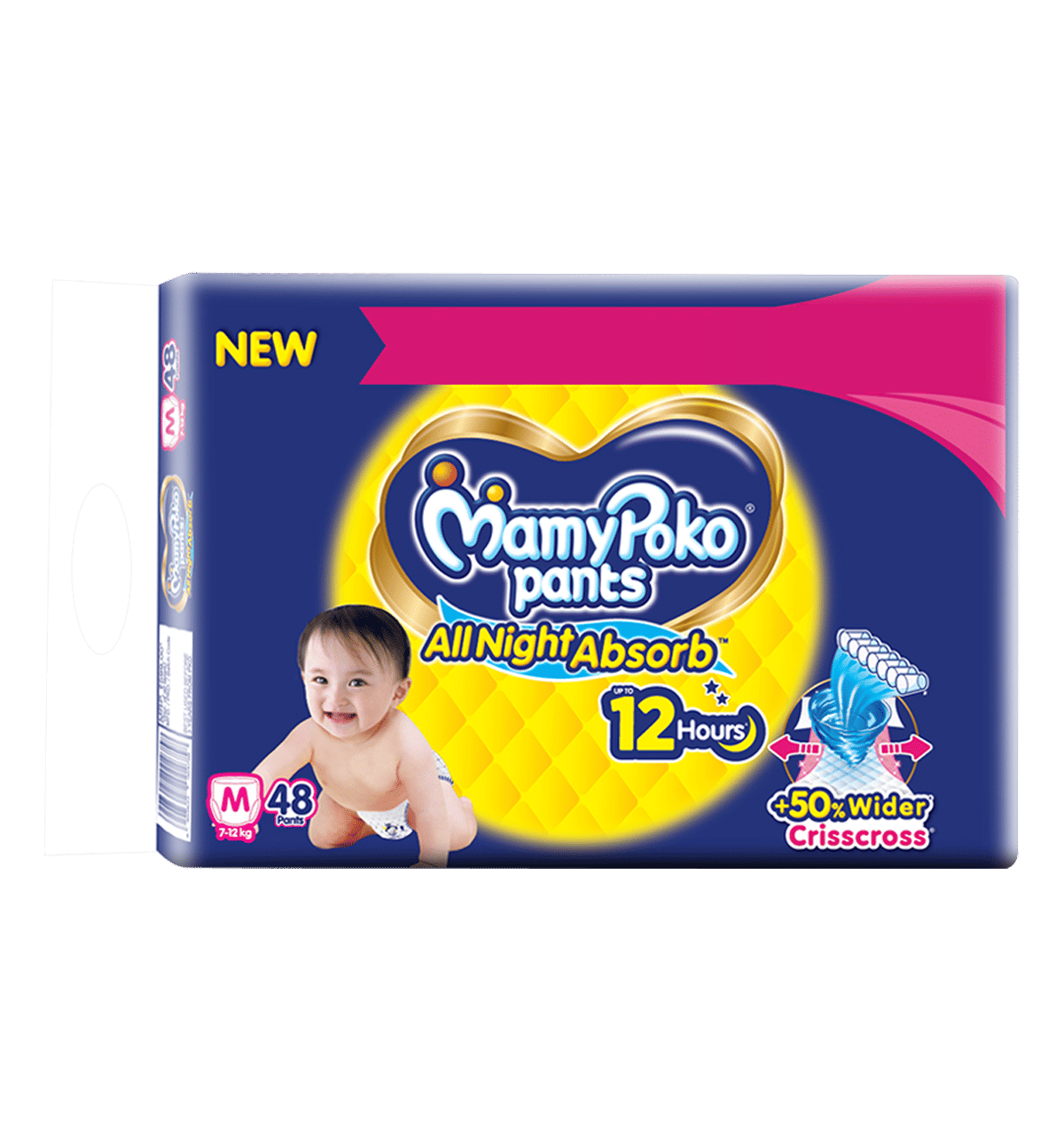 Buy MamyPoko Pant Diaper (M, 7-12 kg, 48 Pieces, 12 Hours Absorb