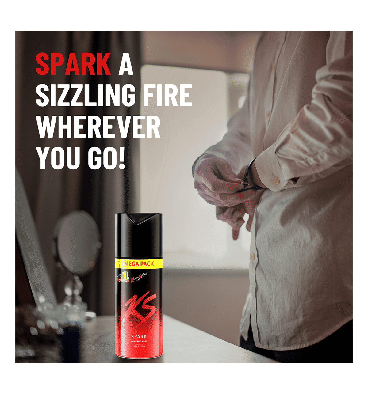 Buy KamaSutra Spark Deodorant Spray for Men Online (220 ml) At