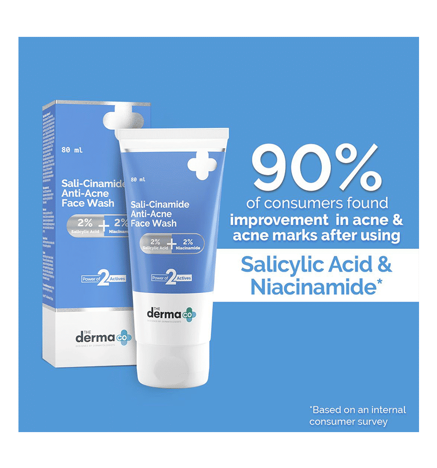 The Derma Co Sali-Cinamide Anti-Acne Face Wash 80ml - Image 4