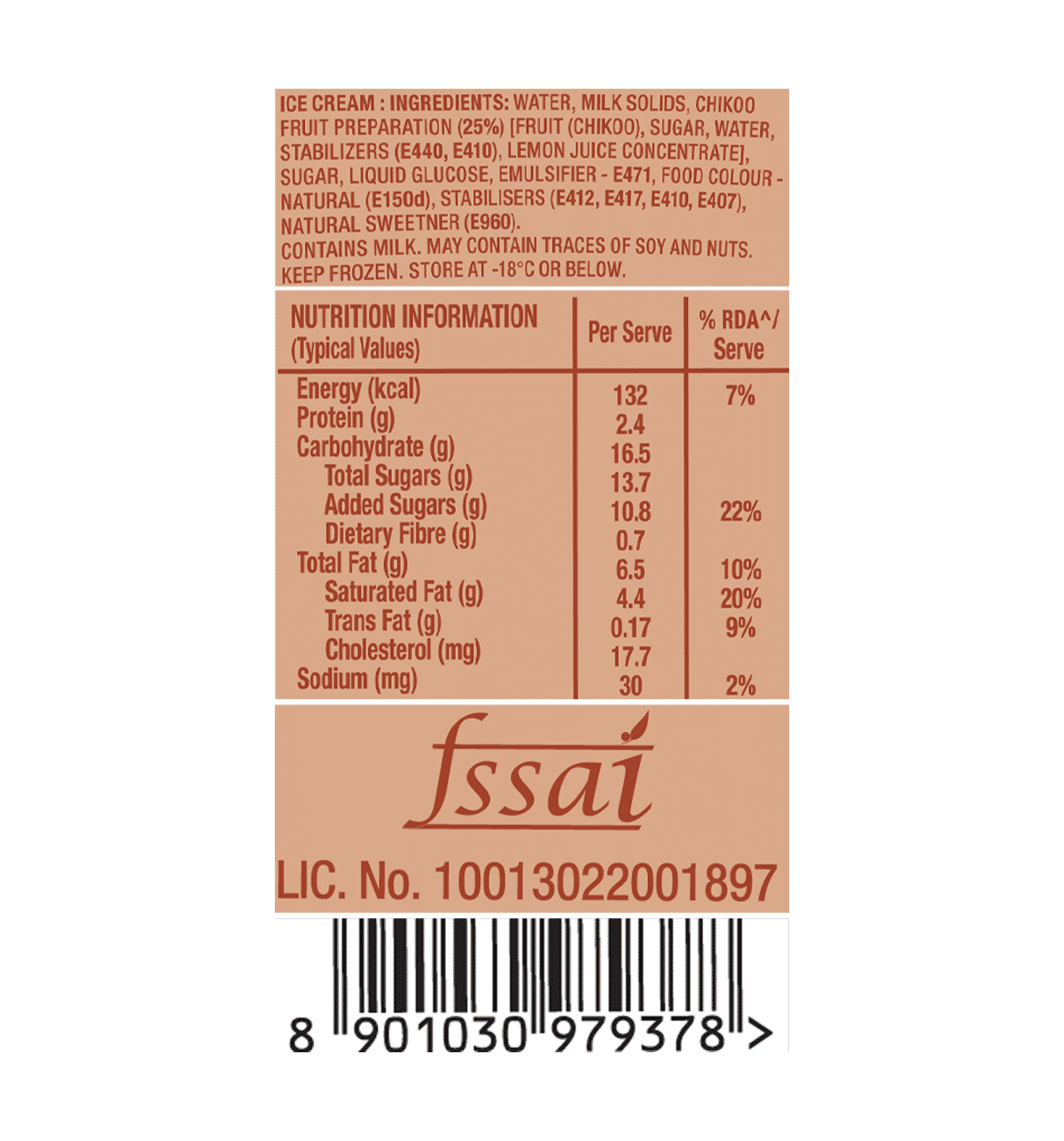 Buy Slow Churn Chikoo Ice Cream Tub Online (500 ml) At Best Price