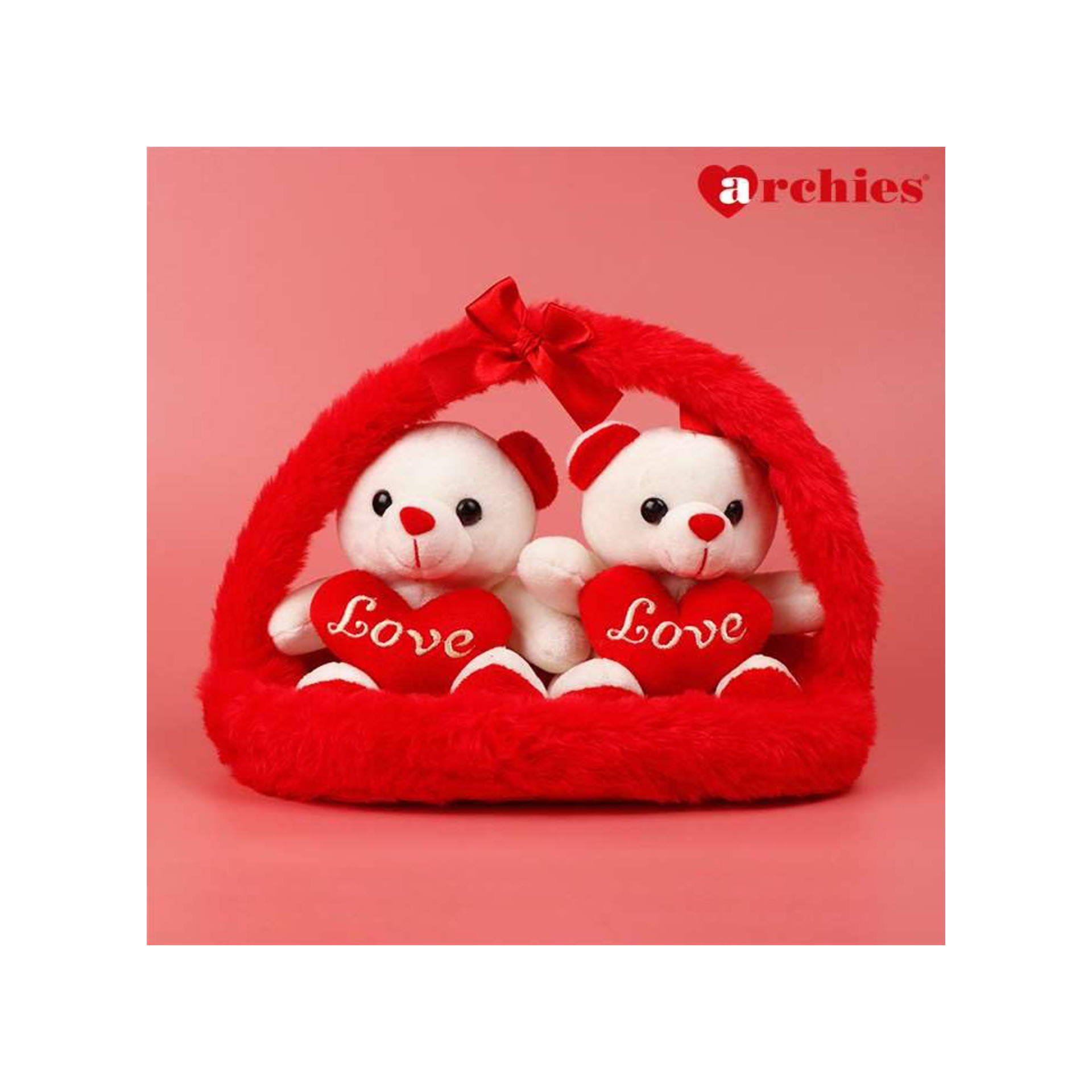 Buy Archies Cute Couple Teddy Bears In A Basket Online (1 Piece