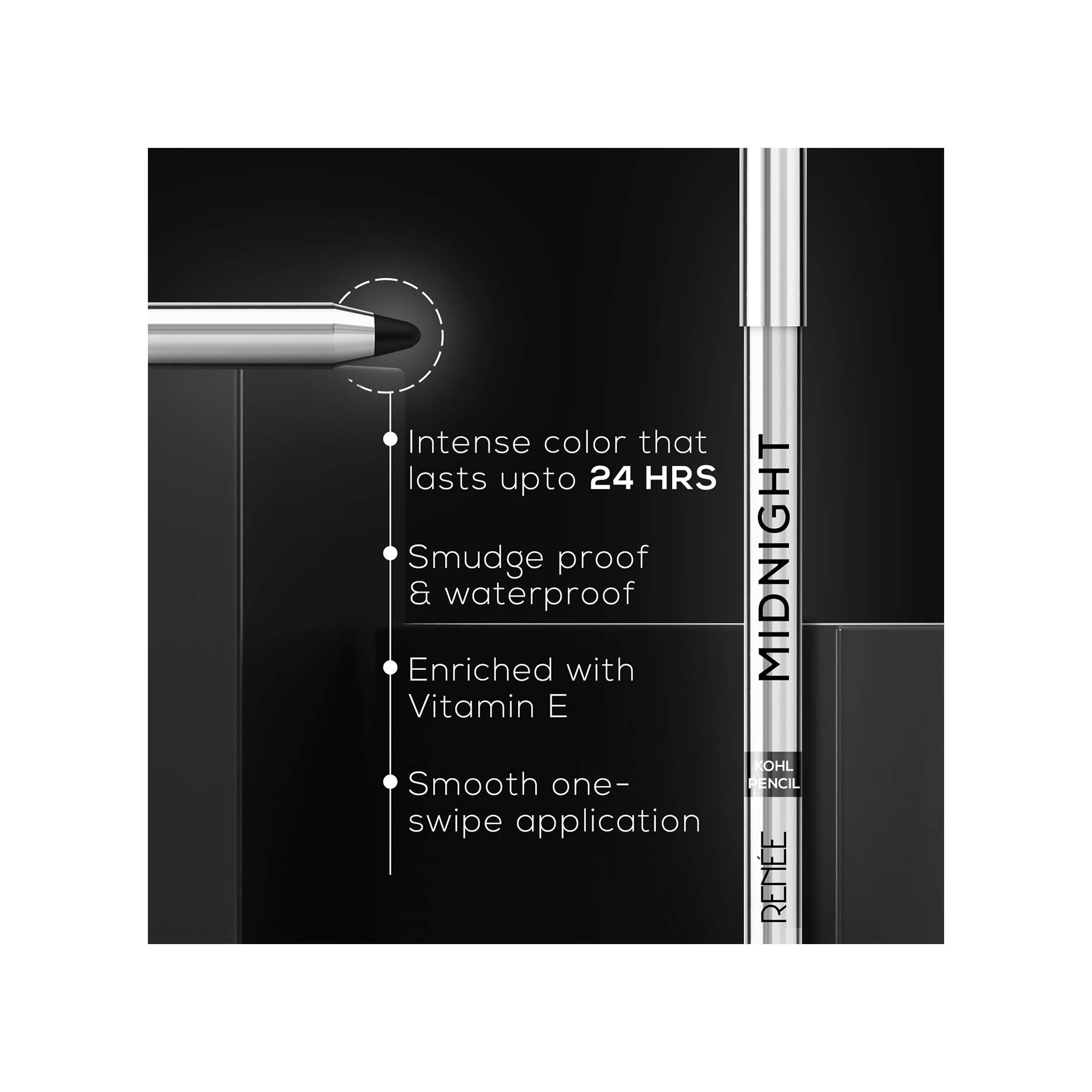 RENEE Black Midnight Kajal Kohl Pencil 1.5g - Image 7