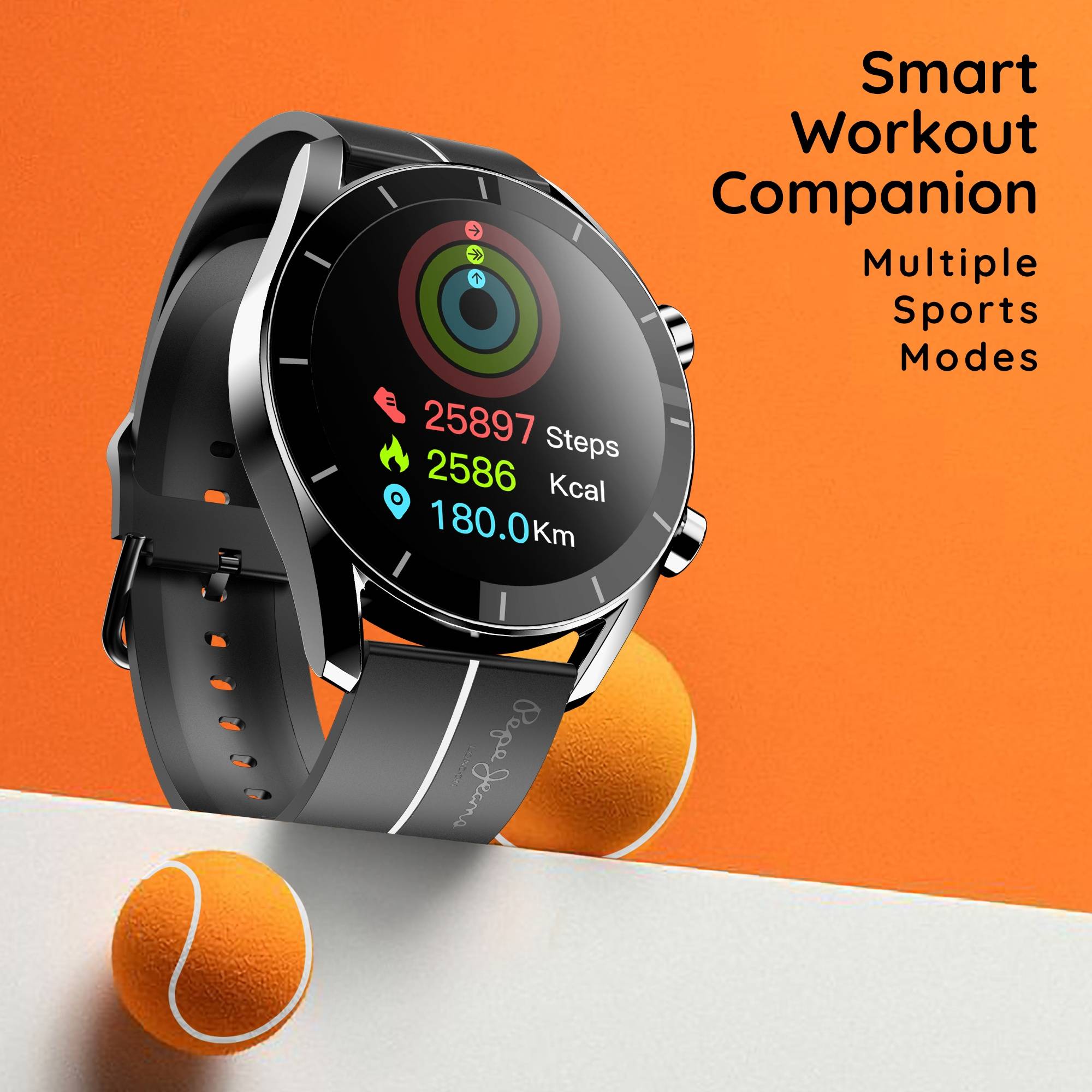 Buy Pebble X Pepe Jeans Smart Watch, 1.39 Inches HD Display, 5 Days Battery  Life, Water Resistant, Bluetooth Calling (Black) Online (1 Piece) At Best  Price