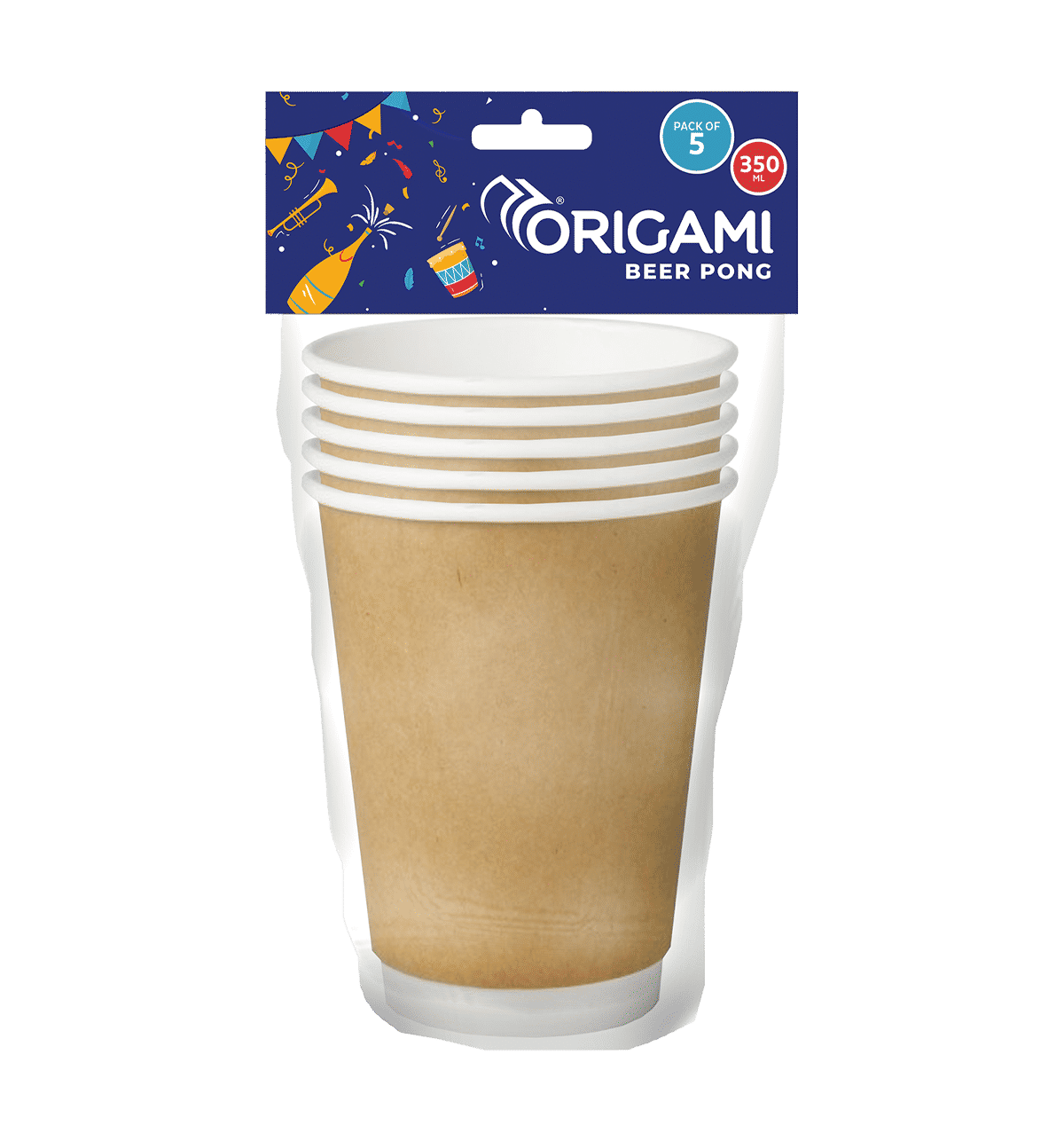 Buy Origami Origami 350 Ml Disposable Beer Pong Paper Cups/Glass 5 ...