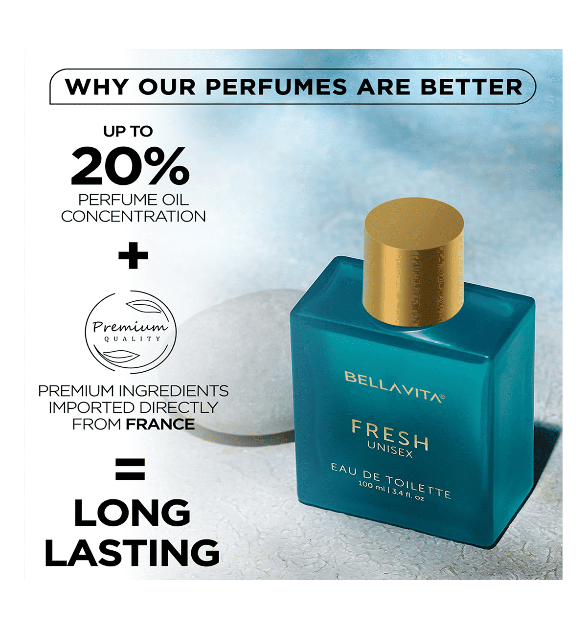Bella Vita Luxury Fresh Unisex Perfume, Woody Aquatic Scent - Image 3