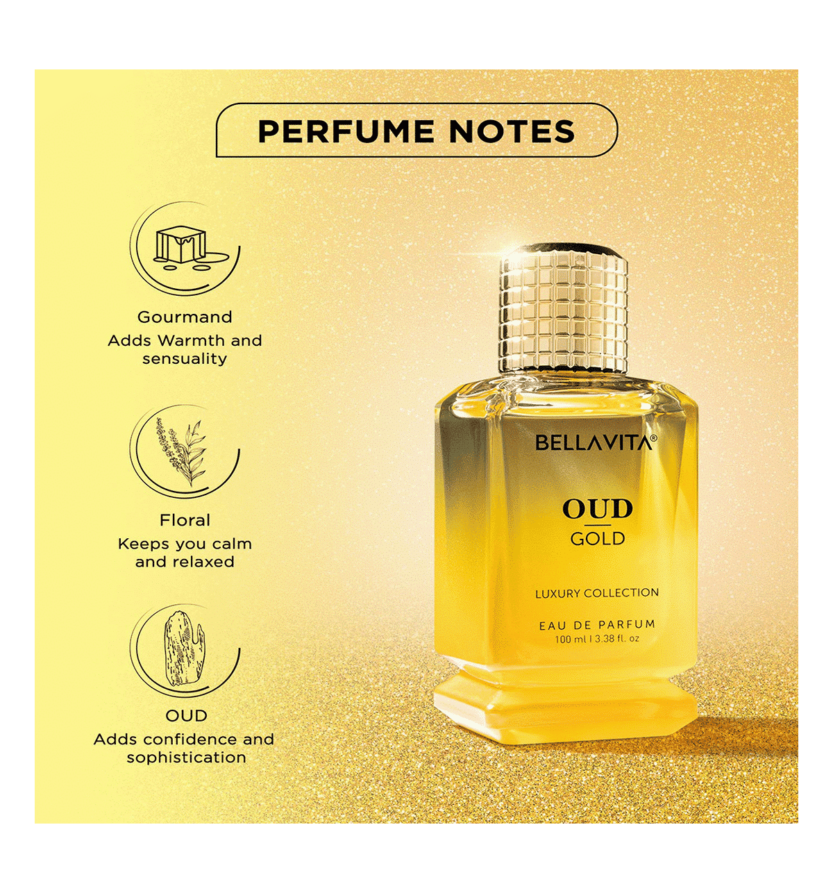 Bella Vita Luxury Oud Gold Eau De Parfum For Men 100ml - Image 4