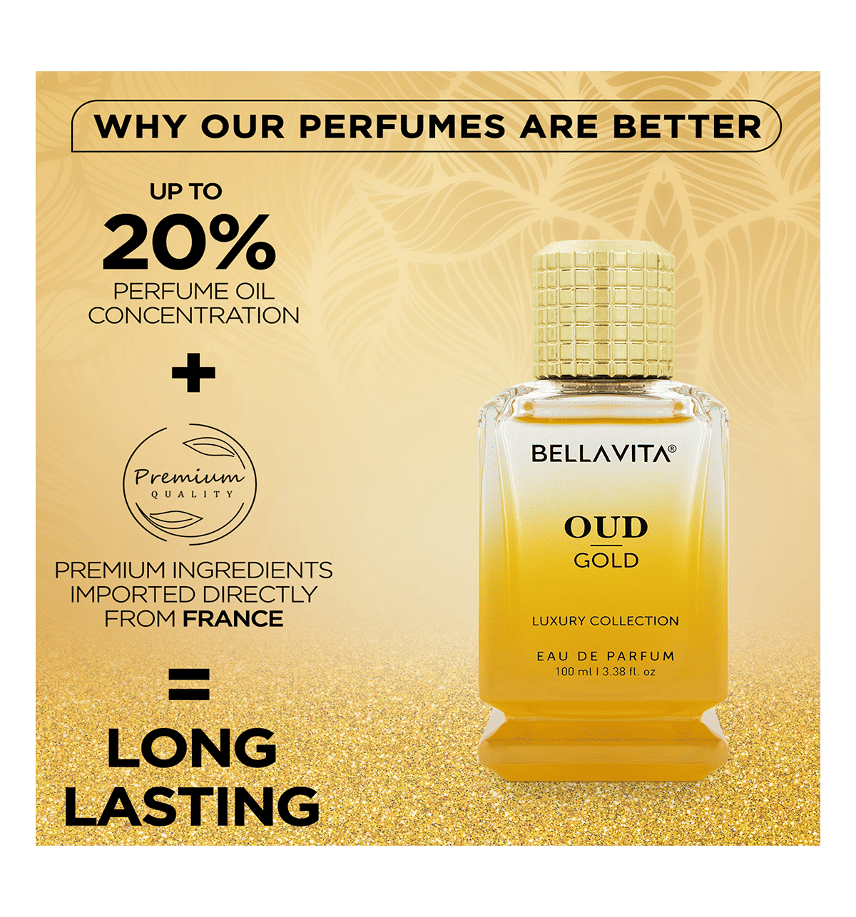 Bella Vita Luxury Oud Gold Eau De Parfum For Men 100ml - Image 5
