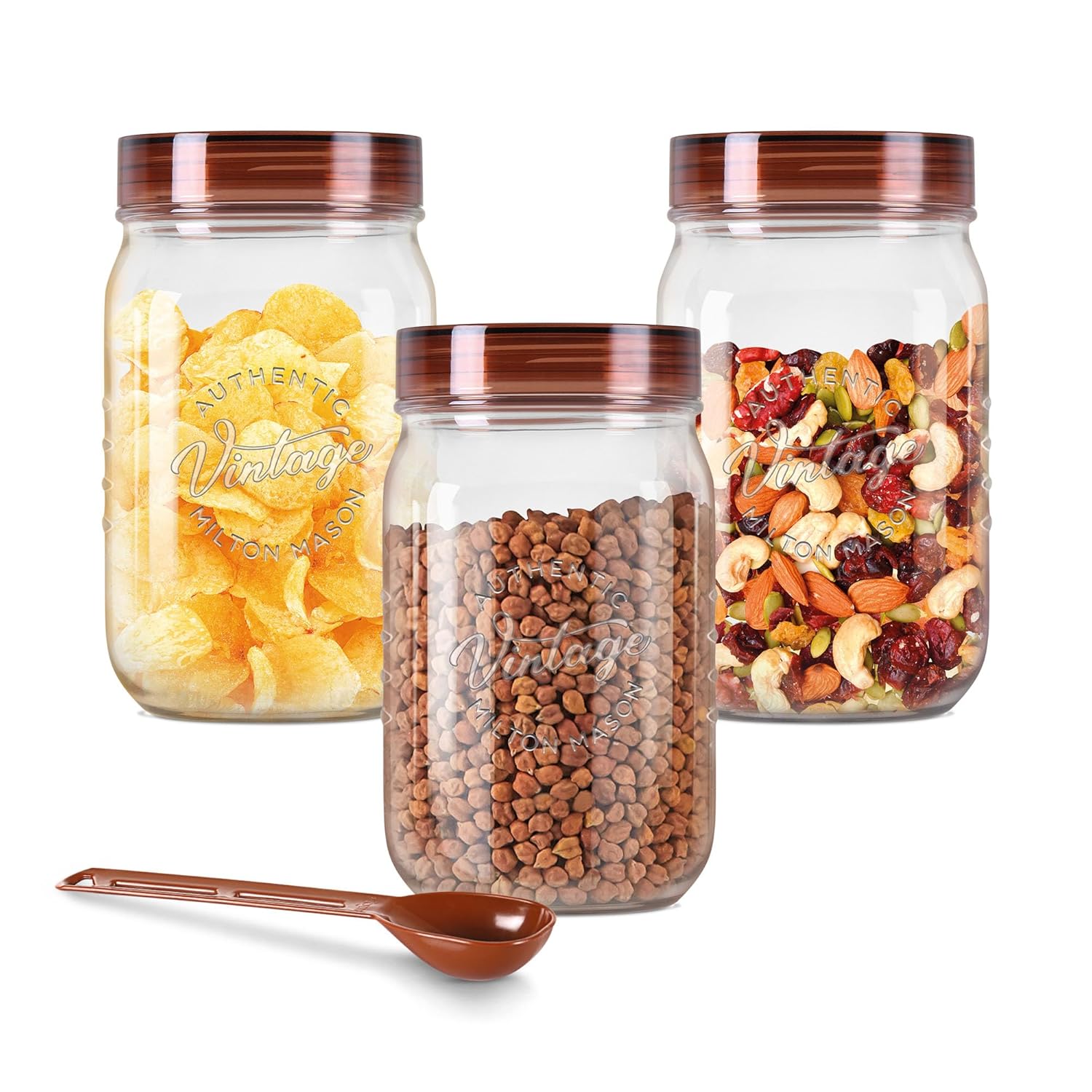 Buy MILTON Plastic Vintage Pet Jar Set (750ml, Transparent, Pack