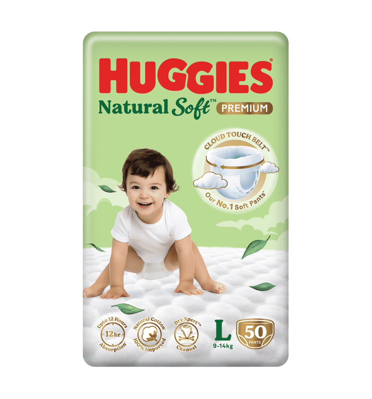 Buy Huggies Pant Natural Baby Diaper (L, 9-14 Kg, 50 Pieces