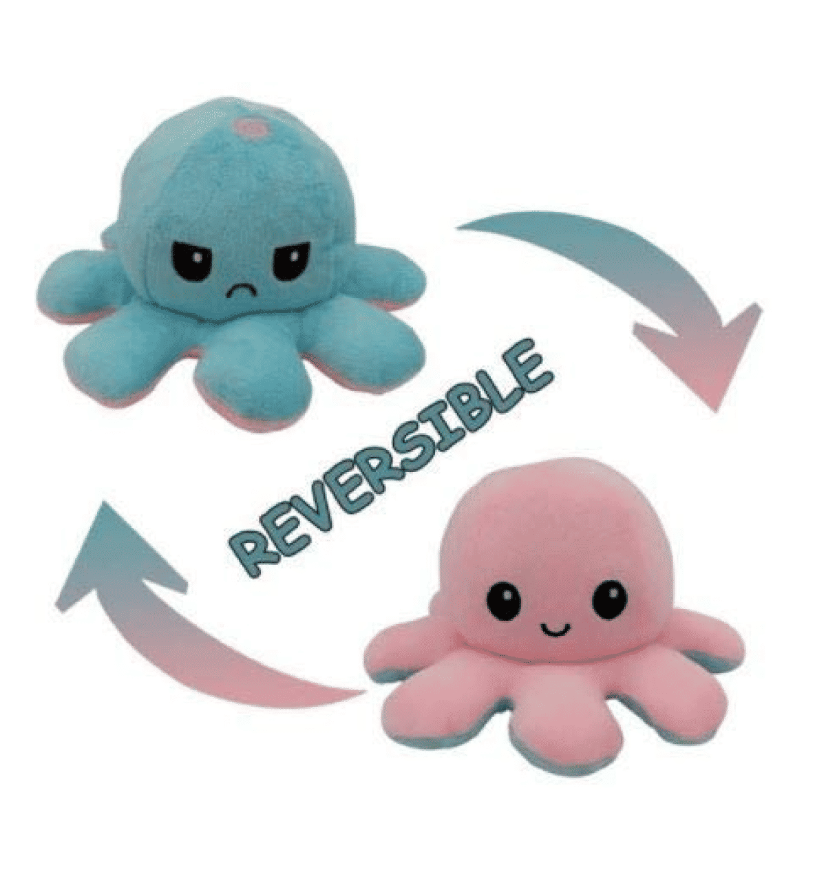 Pulpo Reversible Rosa Y Verde Pulpo De Peluche Reversible Rosa