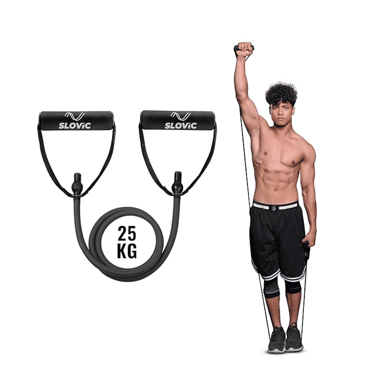 Buy Slovic Slovic Resistance Tube 30 Exercise E Guide Suitable for Home Gym Men Women Capacity 25kg Black 1 Piece Online At Rs. 1299 Instant Delivery