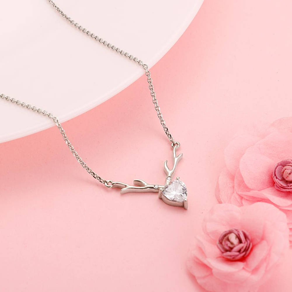 Buy GIVA GIVA Anushka Sharma Silver Deer Heart Necklace 1 Piece Online At Rs. 3599 Instant Delivery