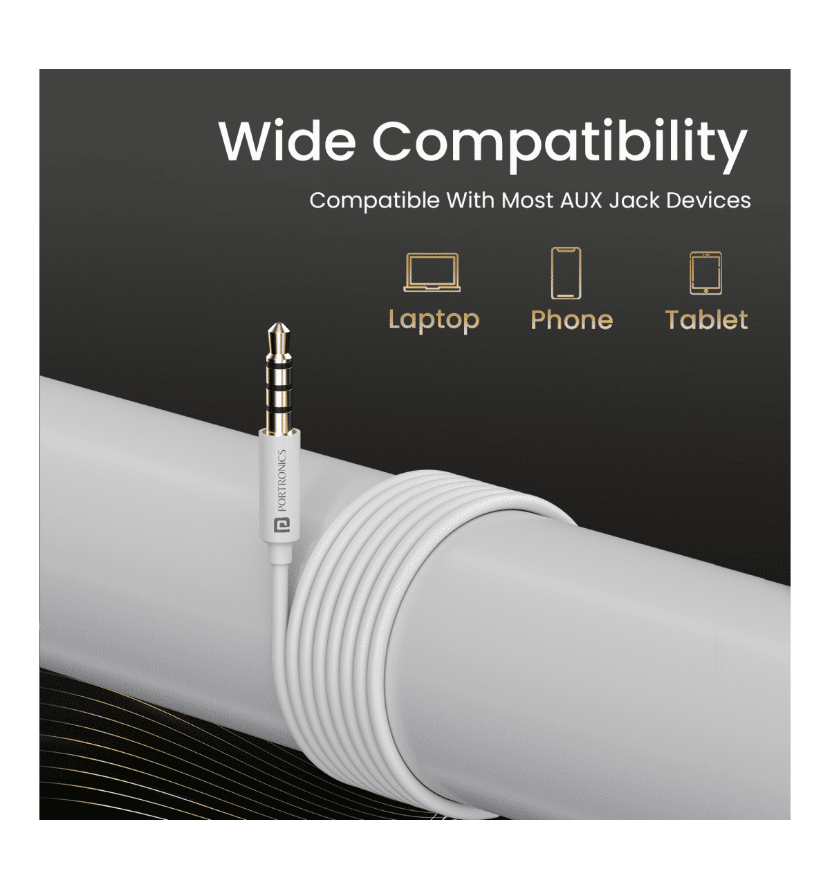 Portronics Conch Theta A 3.5mm Wired Earphone - White - Image 2