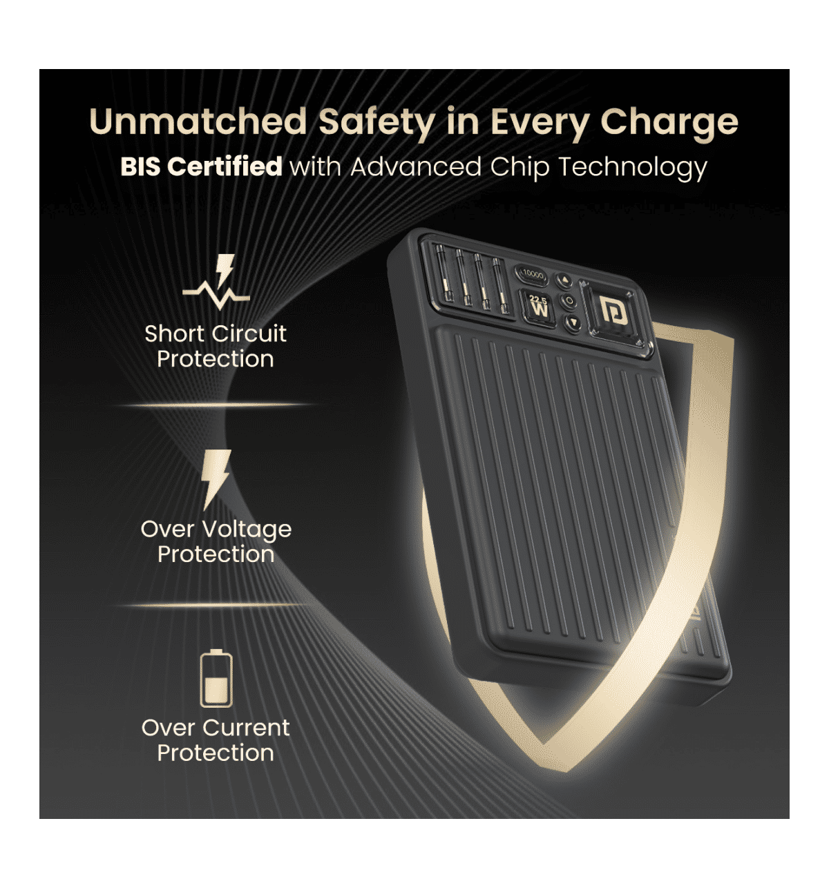 Portronics Luxcell Bind Mini 10K 10000 mAH Power Bank - Black - Image 6