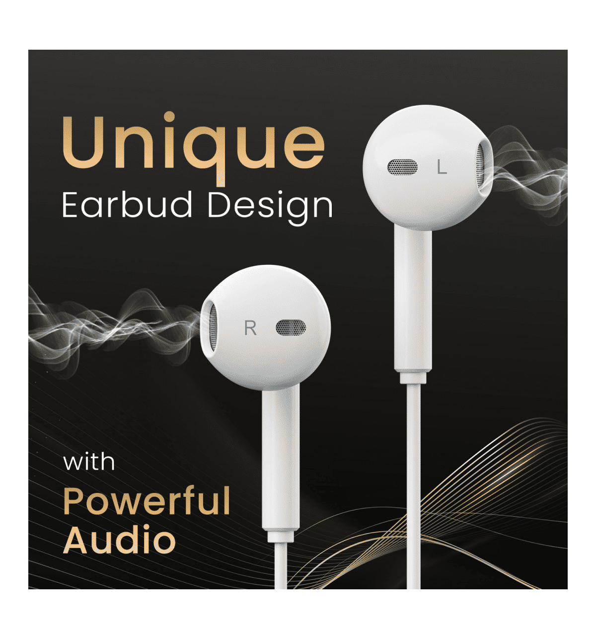 Portronics Conch Theta A 3.5mm Wired Earphone - White - Image 3