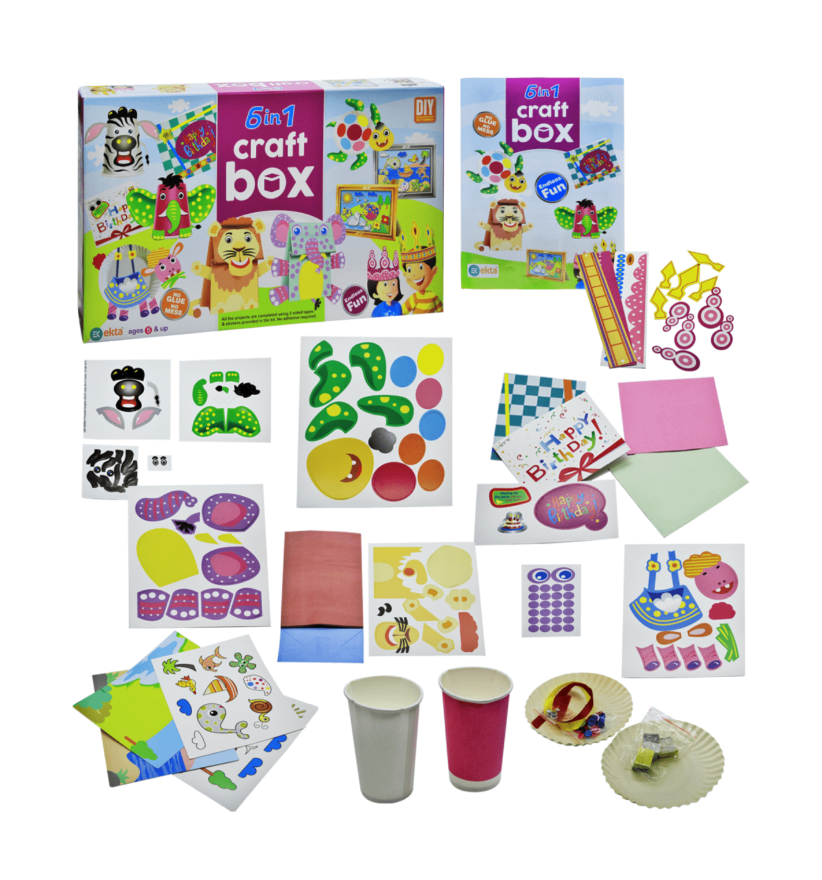 ECC BOX （DIY）／ELNEST CREATIVE ACTIVITY Buy Ekta 6 in 1 Craft Box Games Toys DIY Art & Craft Activity