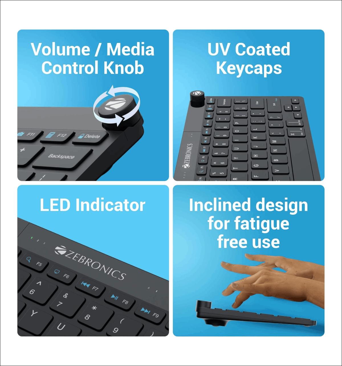 Buy Zebronics Keypad X1 Wireless Keyboard, Dual BT for (Mac