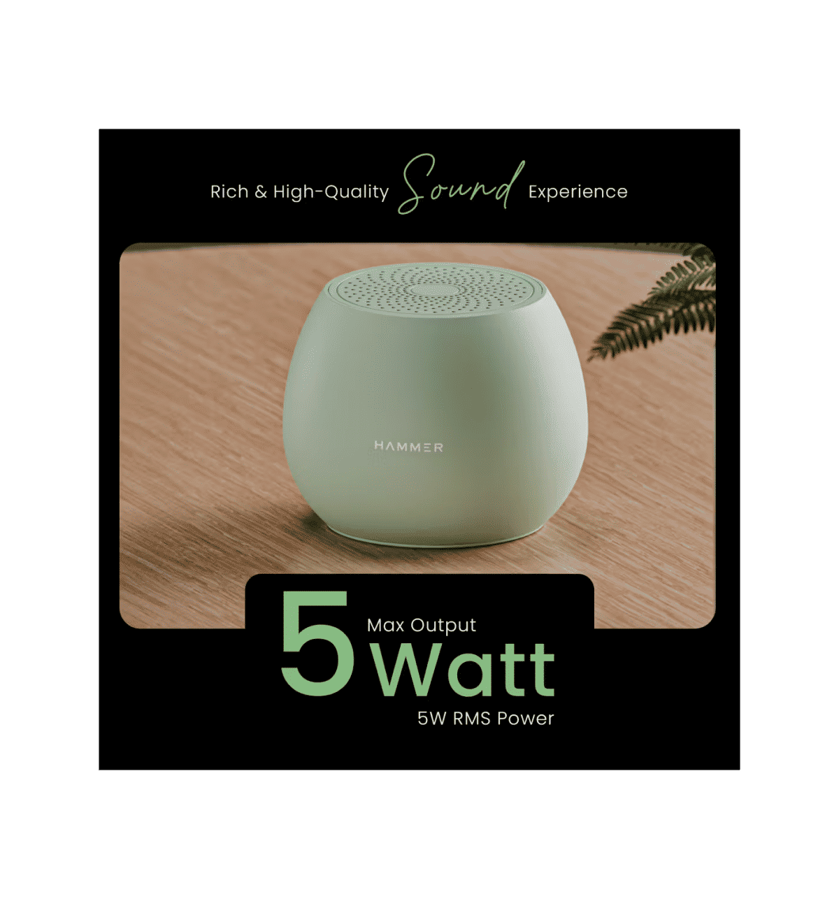 Hammer Drop Bluetooth Speaker 5W, 32Hrs, Green - Image 2