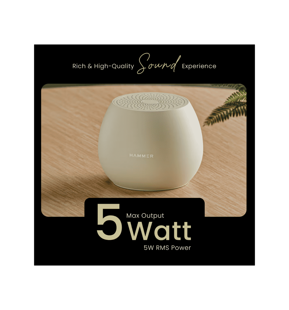 Hammer Drop 5W Bluetooth Speaker (Beige) - Image 6