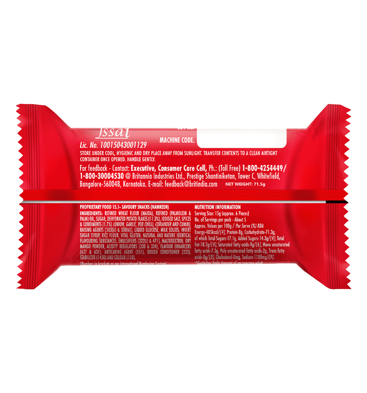 Britannia 5050 Potazos Masti Masala Spicy Crisps 71.5g - Image 2