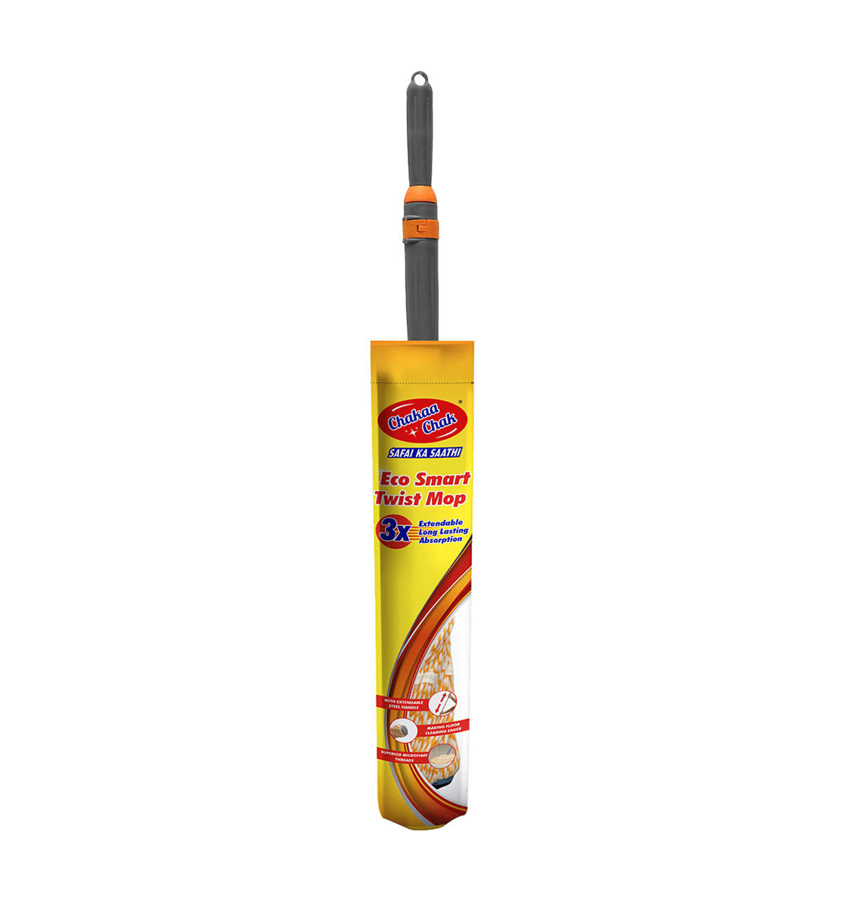 Buy Chakaachak Microfiber Twist Mop (Stainless Steel, Extendable