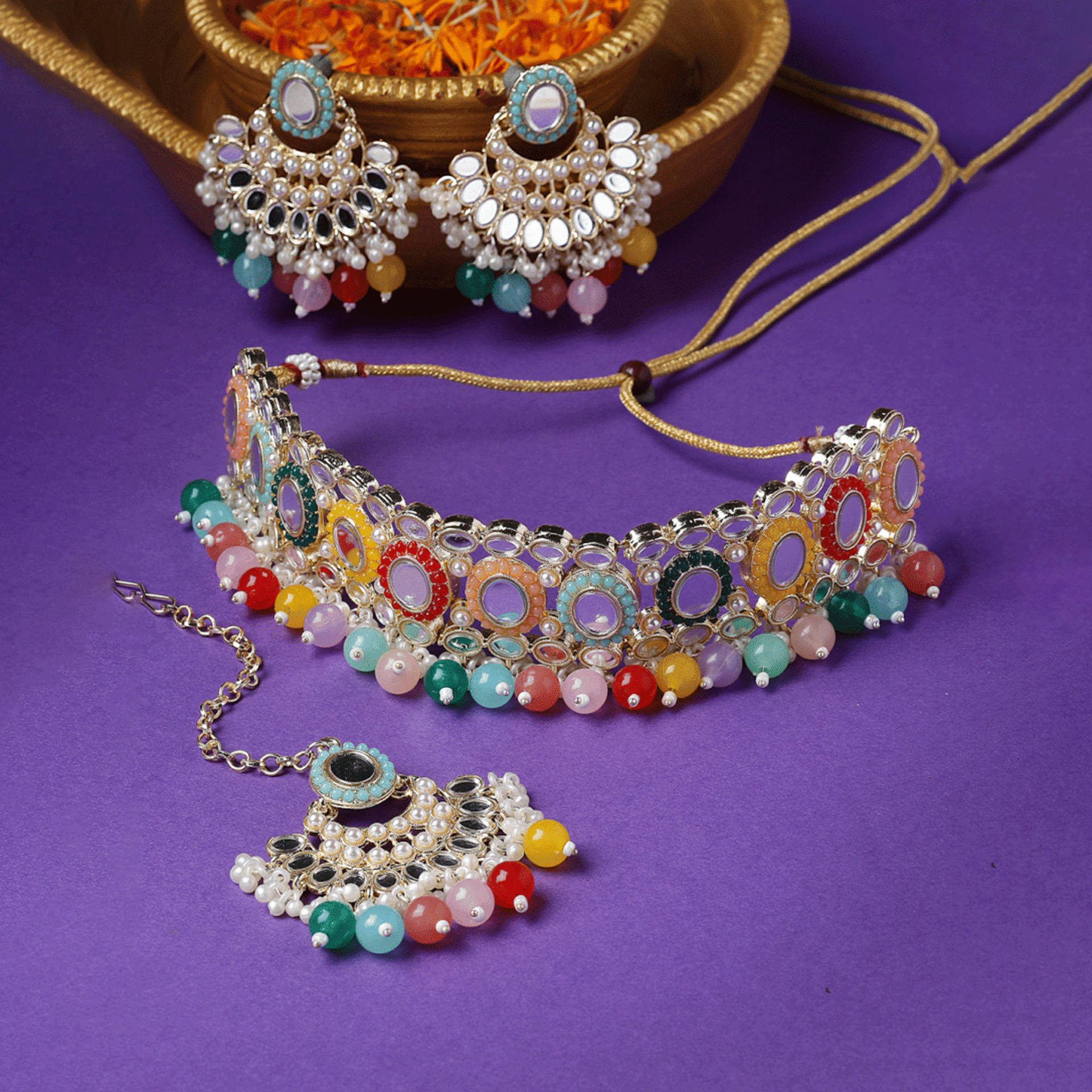 Buy SUKKHI Expensive Choker Necklace Earrings Jewellery Set with