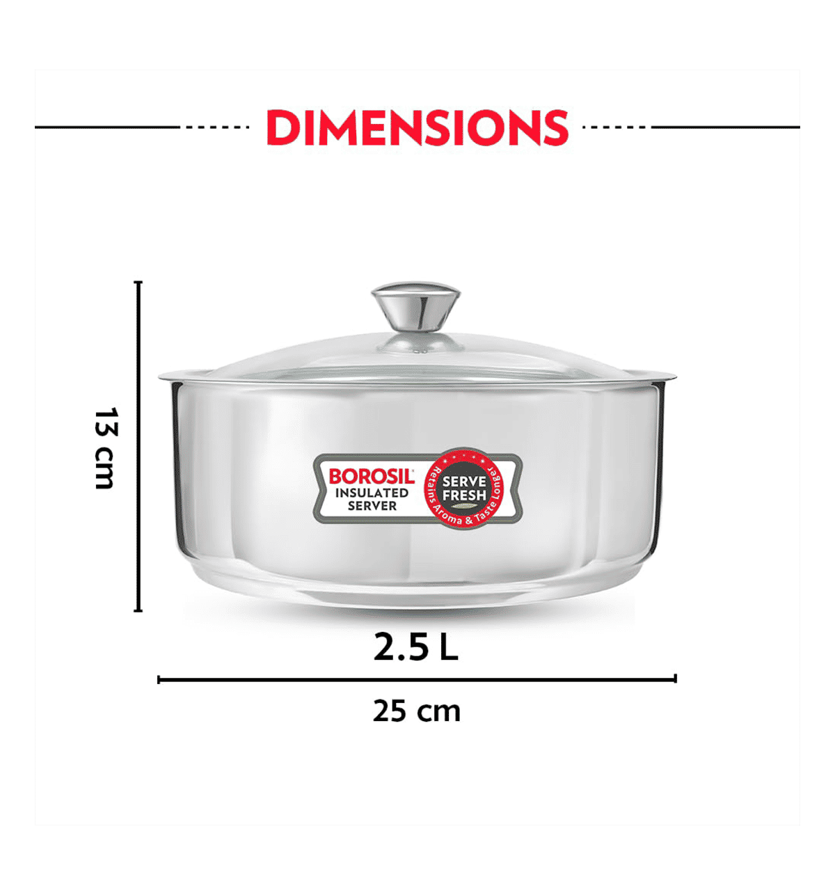Countainer Roti O Borosil Stainless Steel Insulated Food Container Borosil Stainless ...