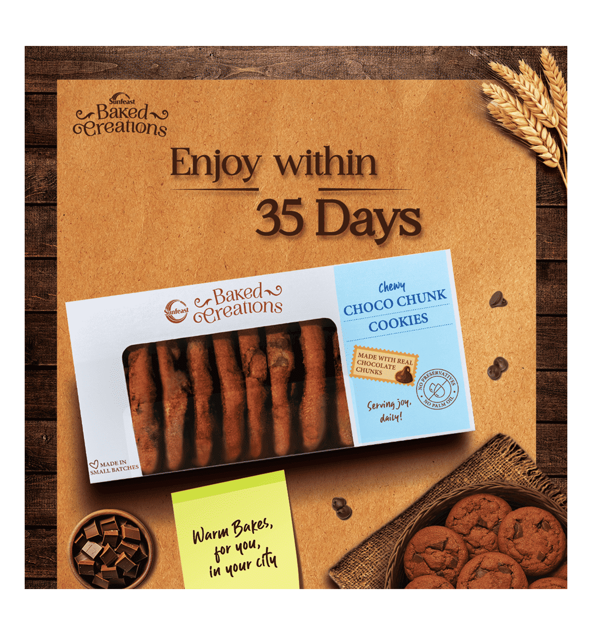 Buy Choco Chunk Cookies by Sunfeast Baked Creations Online (260 g